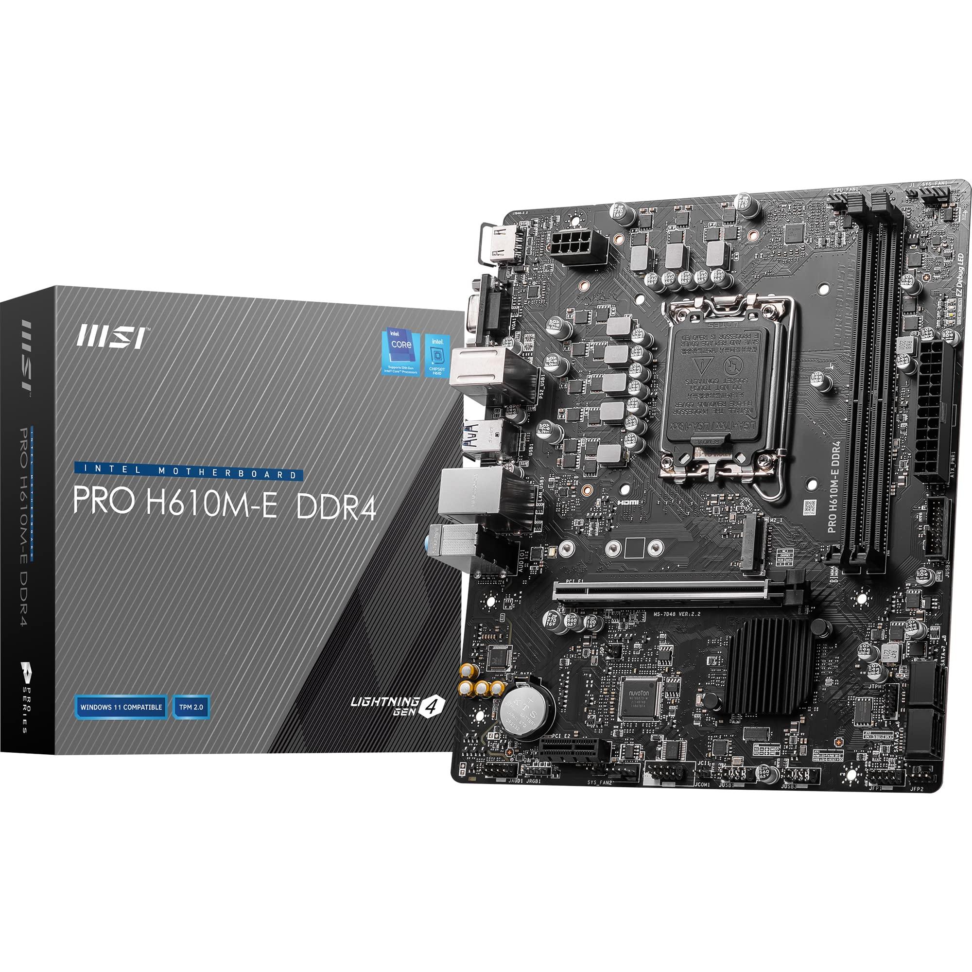 msi-pro-h610m-e-ddr4-scheda-madre-micro-atx-supporta-intel-core-12a-e-13a-gen-lga-1700-2-x-dimms-3200mhz-1x-pcie-4-0-x16-slot-1-x-m-2-gen3-usb-3-2-gen1-1g-lan-hdmi-1-4-vga