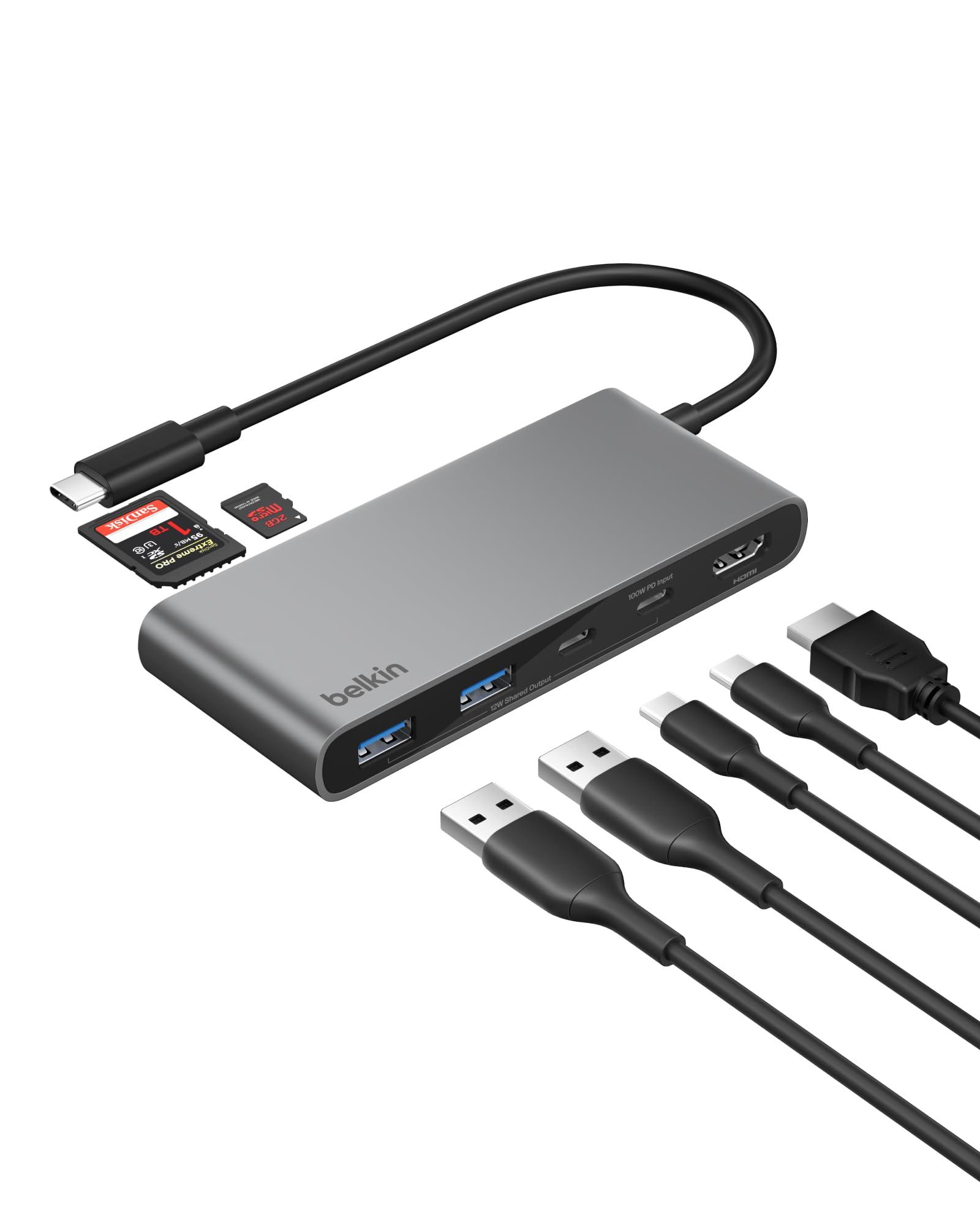 belkin-hub-usb-c-a-7-porte-con-hdmi-2-0-4k-a-60hz-lettore-di-schede-sd-e-microsd-pd-100w-trasferimenti-dati-rapidi-fino-a-5gbps-adattatore-usbc-multiporta-per-macbook-ipad-pro-chromebook-grigio