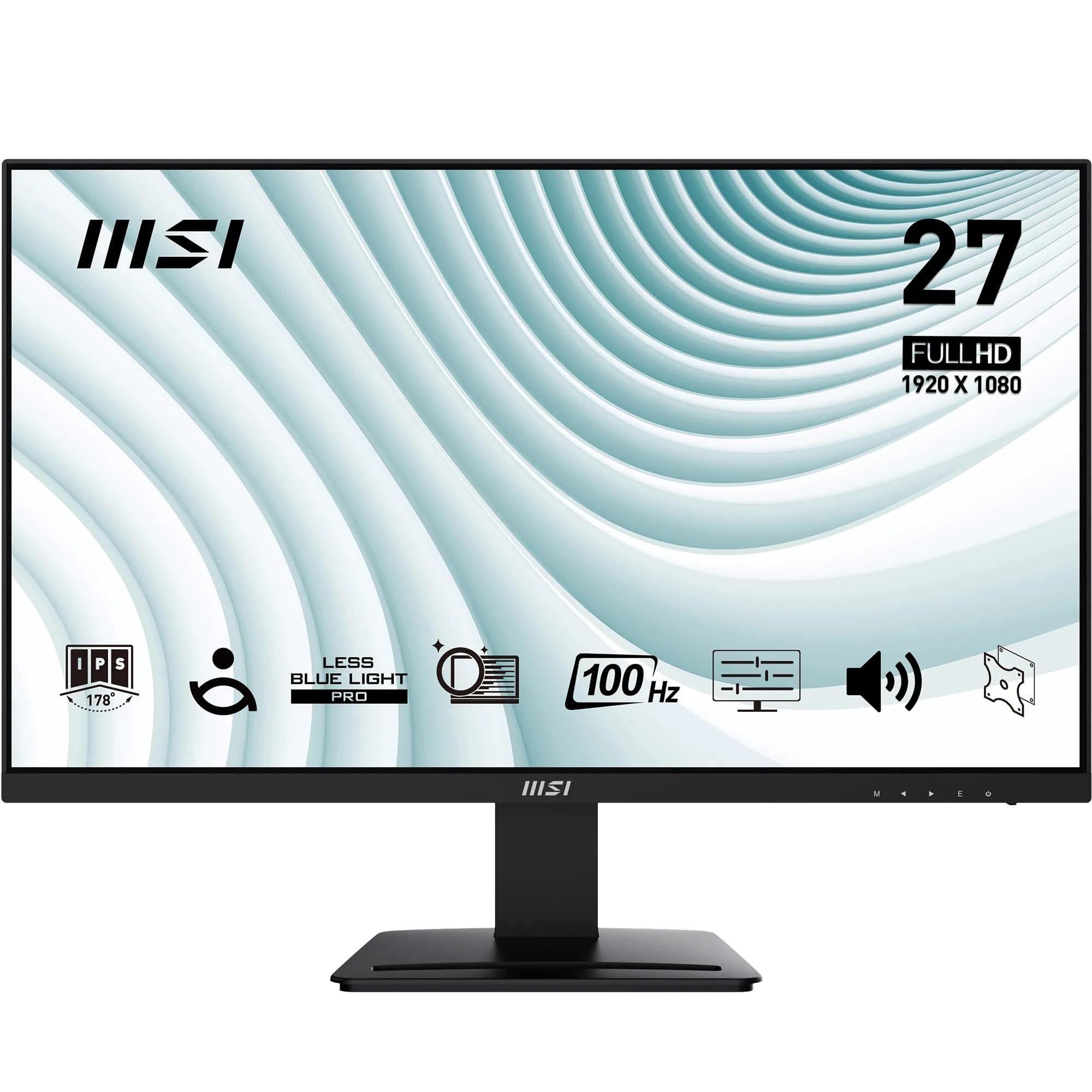 msi-pro-mp273a-monitor-27-full-hd-pannello-ips-1920-x-1080-100-hz-schermo-a-bassa-emissione-di-luce-blu-montaggio-vesa-altoparlanti-integrati-supporto-display-kit-hdmi-1-4-dp-1-2a-d-sub