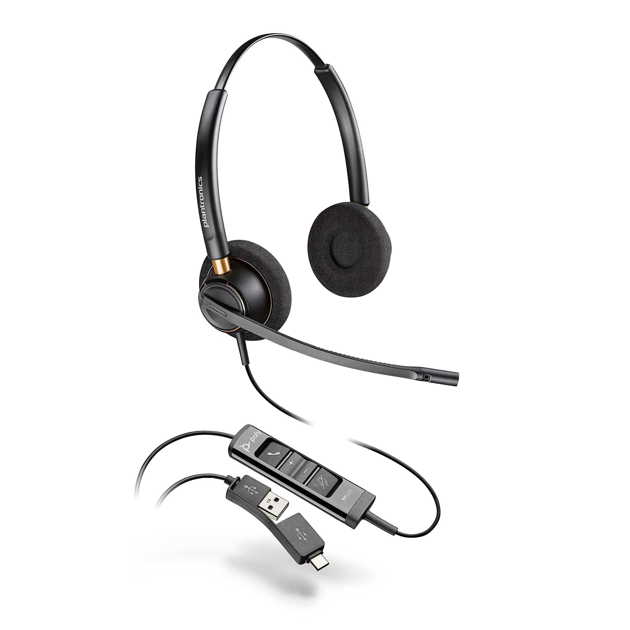 poly-encorepro-525-usb-a-and-usb-c-usb-headset-plantronics-acoustic-hearing-protection-hold-call-answer-buttons-dual-ear-wearing-style