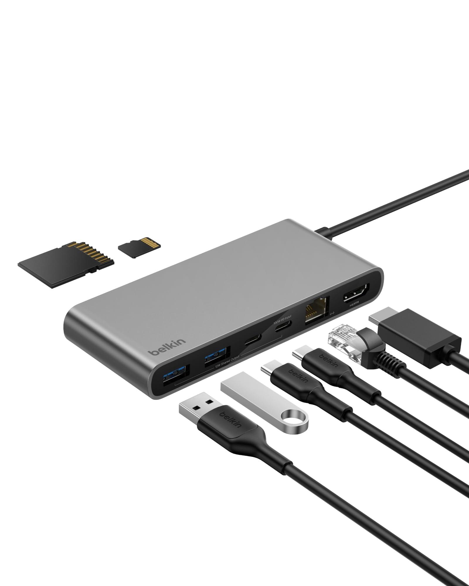 belkin-connect-hub-usb-c-a-8-porte-supporta-display-con-risoluzioni-fino-a-4k-a-60-hz-funziona-con-mac-windows-e-chromebook-100w-pd-con-trasferimenti-dati-di-10gbps-ed-ethernet-2-5-gbps-grigio