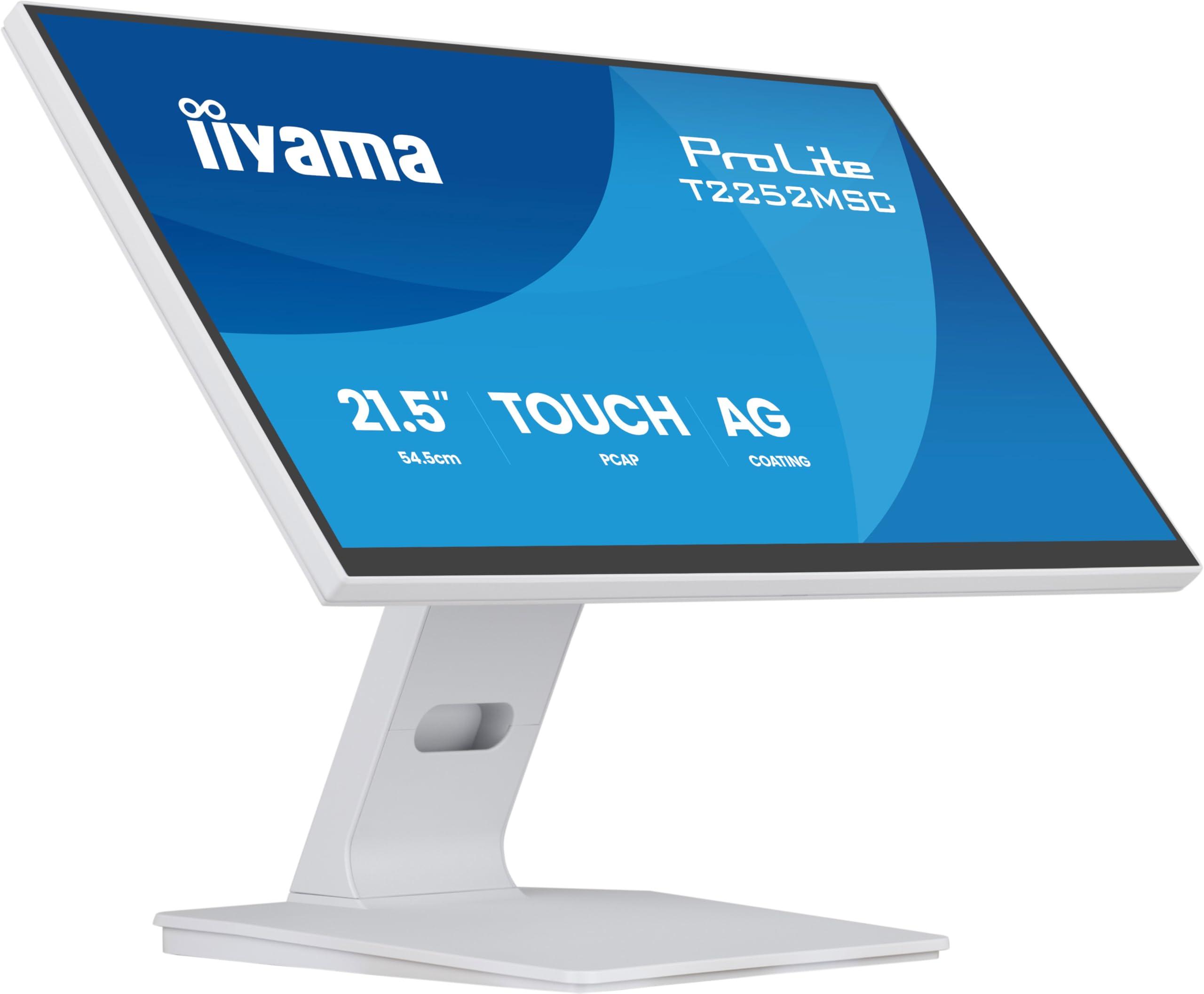 iiyama-prolite-t2252msc-w2ag-schermo-led-ips-54-6-cm-21-5-full-hd-a-10-punti-multitouch-capacitivo-deepcontrast-pcap-hdmi-dp-usb3-2-7h-rivestimento-antiriflesso-e-anti-impronta-colore-bianco
