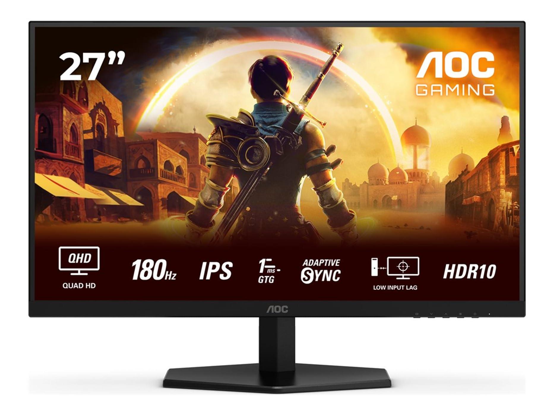 aoc-gaming-monitor-q27g42xe-27-pollici-2560x1440-wqhd-180hz-fast-ips-panel-0-5ms-mprt-speakers-hdmi2x-2-0-dp-1x-1-4-adaptive-sync-hdr10-g-sync-compatible-nero