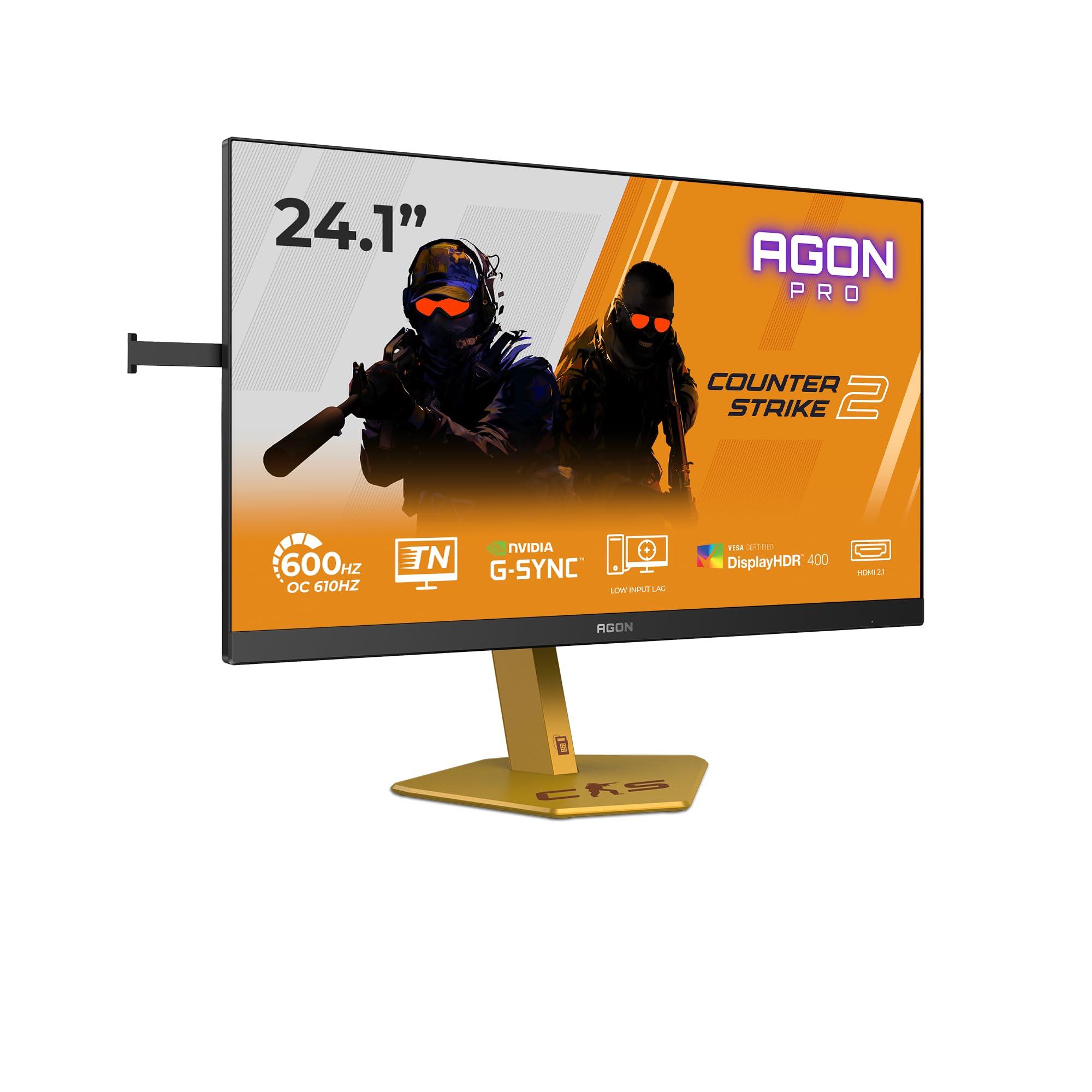 aoc-gaming-monitor-cs24a-24-1-pollici-1920x1080-fhd-610hz-tn-esports-panel-0-5ms-mprt-usb-hub-height-adjustment-hdmi2x-2-1-dp-1x-1-4-adaptive-sync-hdr400-g-sync-comp-nero-arancione