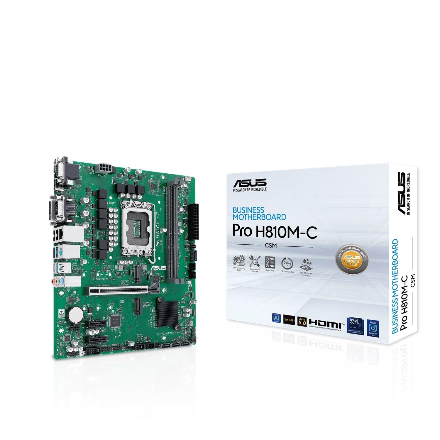 asus-pro-h810m-c-csm-scheda-madre-intel-6-1-1-1-fasi-di-alimentazione-slot-ddr5-pcie-5-0-adatta-per-pc-ai-advanced-2-slot-m-2-displayport-vga-hdmi-usb-a-e-usb-c-10gbps-nera