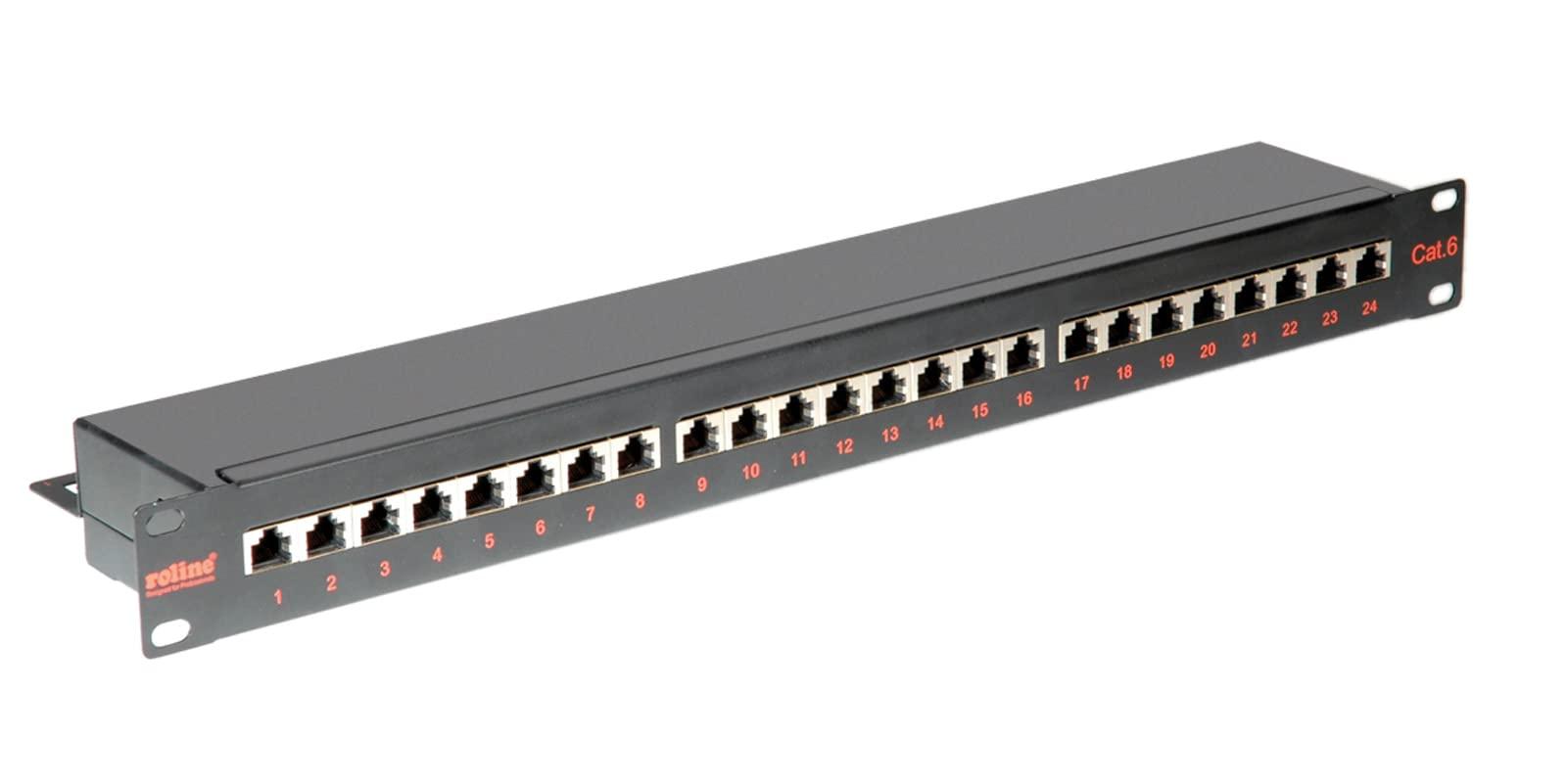 roline-cat-6-class-e-19-patch-panel-24-ports-stp-black-pezzo-di-pannello