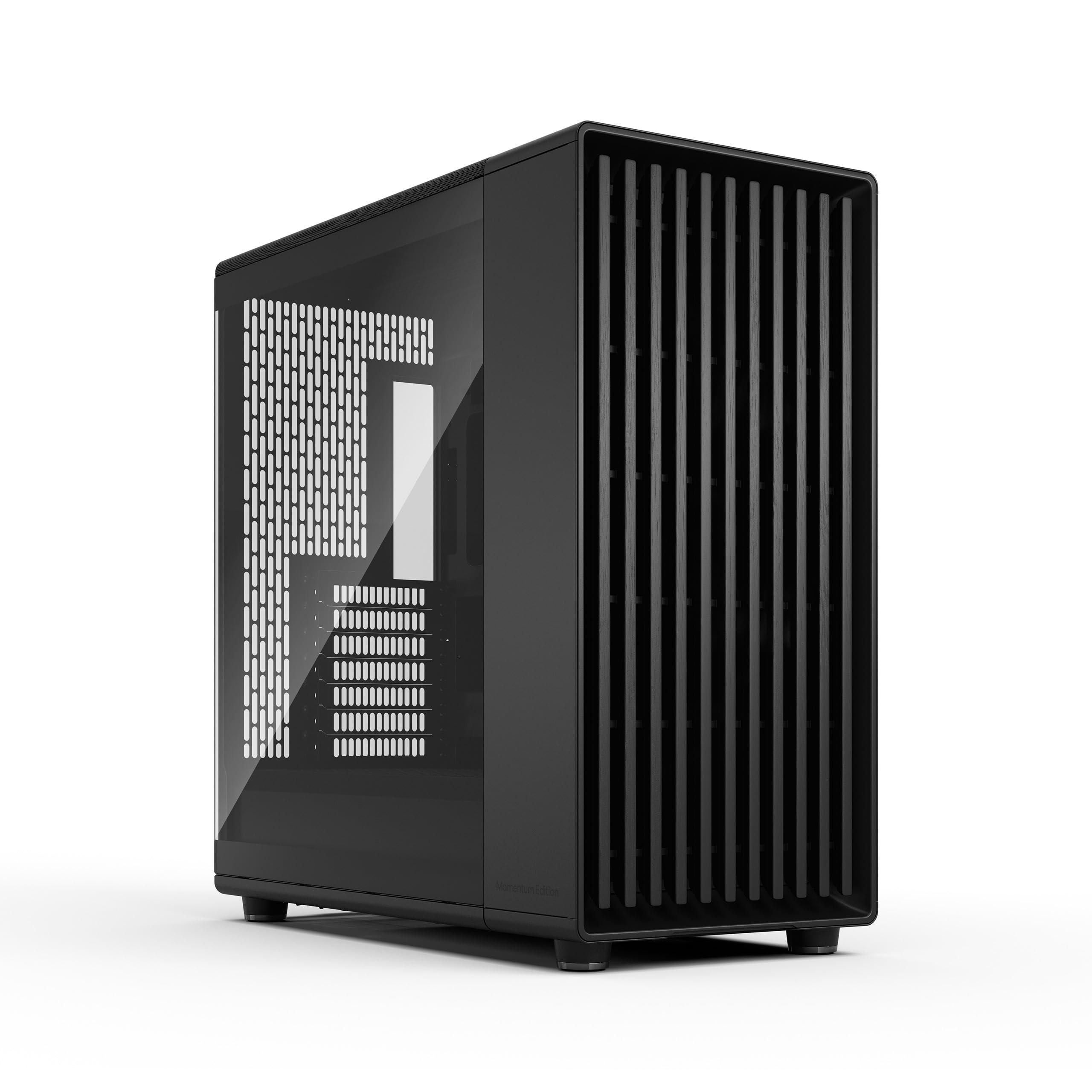 fractal-design-north-xl-momentum-black-case-pc-gaming-ad-alto-flusso-d-aria-pannello-laterale-in-vetro-frontale-in-rovere-nero-3-ventole-momentum-da-140-mm-compatibile-atx-e-atx