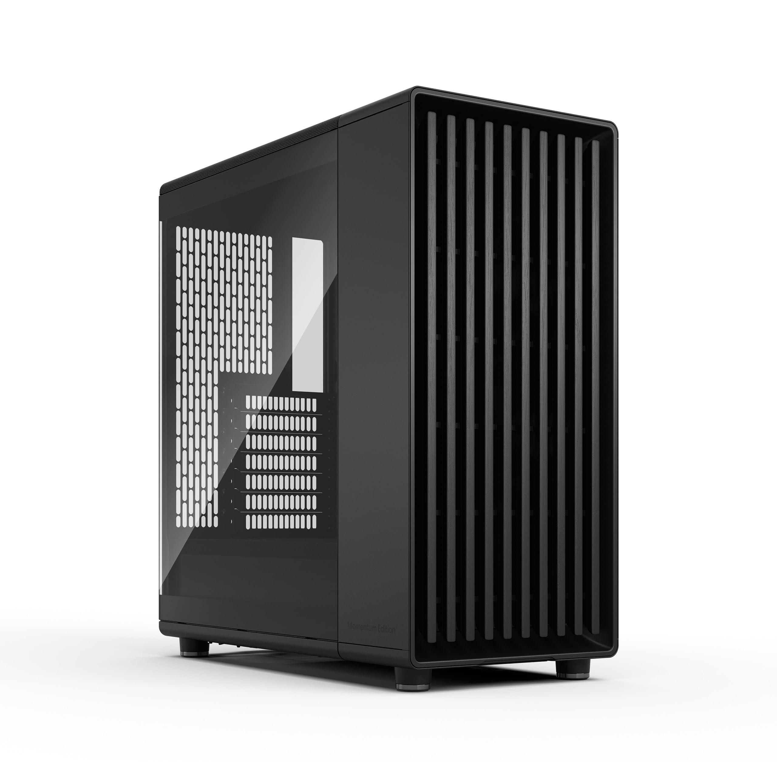 fractal-design-north-momentum-black-case-pc-gaming-ad-alto-flusso-d-aria-pannello-laterale-in-vetro-frontale-in-rovere-nero-3-ventole-momentum-da-120-mm-compatibile-atx
