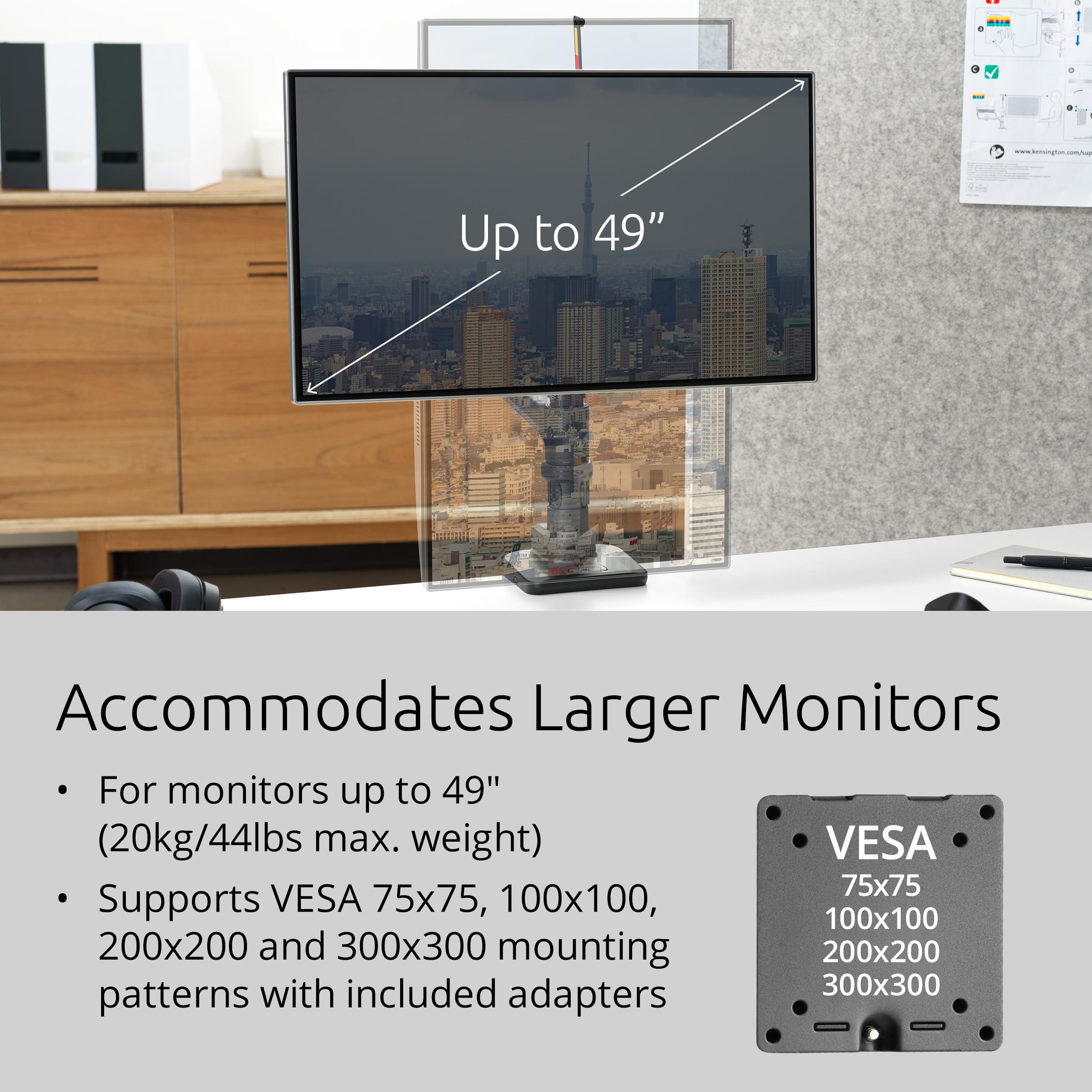 kensington-k58273ww-supporto-premium-heavy-duty-per-monitor-singolo-smartfit-regolabile-con-molla-a-gas-supporto-per-schermi-di-computer-supporta-fino-a-49-20kg-con-vesa-75-100-200-300