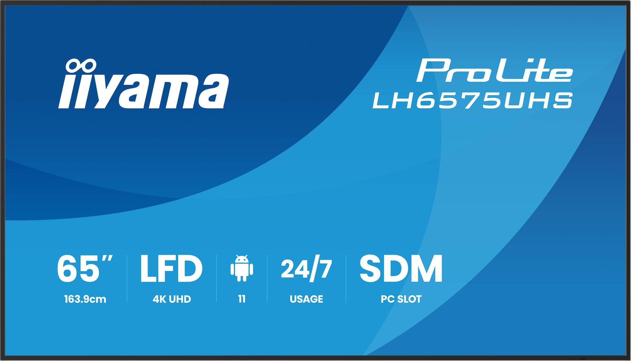 iiyama-prolite-lh6575uhs-b2ag-display-digitale-per-segnaletica-ips-led-4k-uhd-hdmi-dp-in-out-daisy-chain-usb2-0-rs-232c-rj45-per-android-11os-isignage-iicontrol-iishare-wifi-sdm-s-24-7