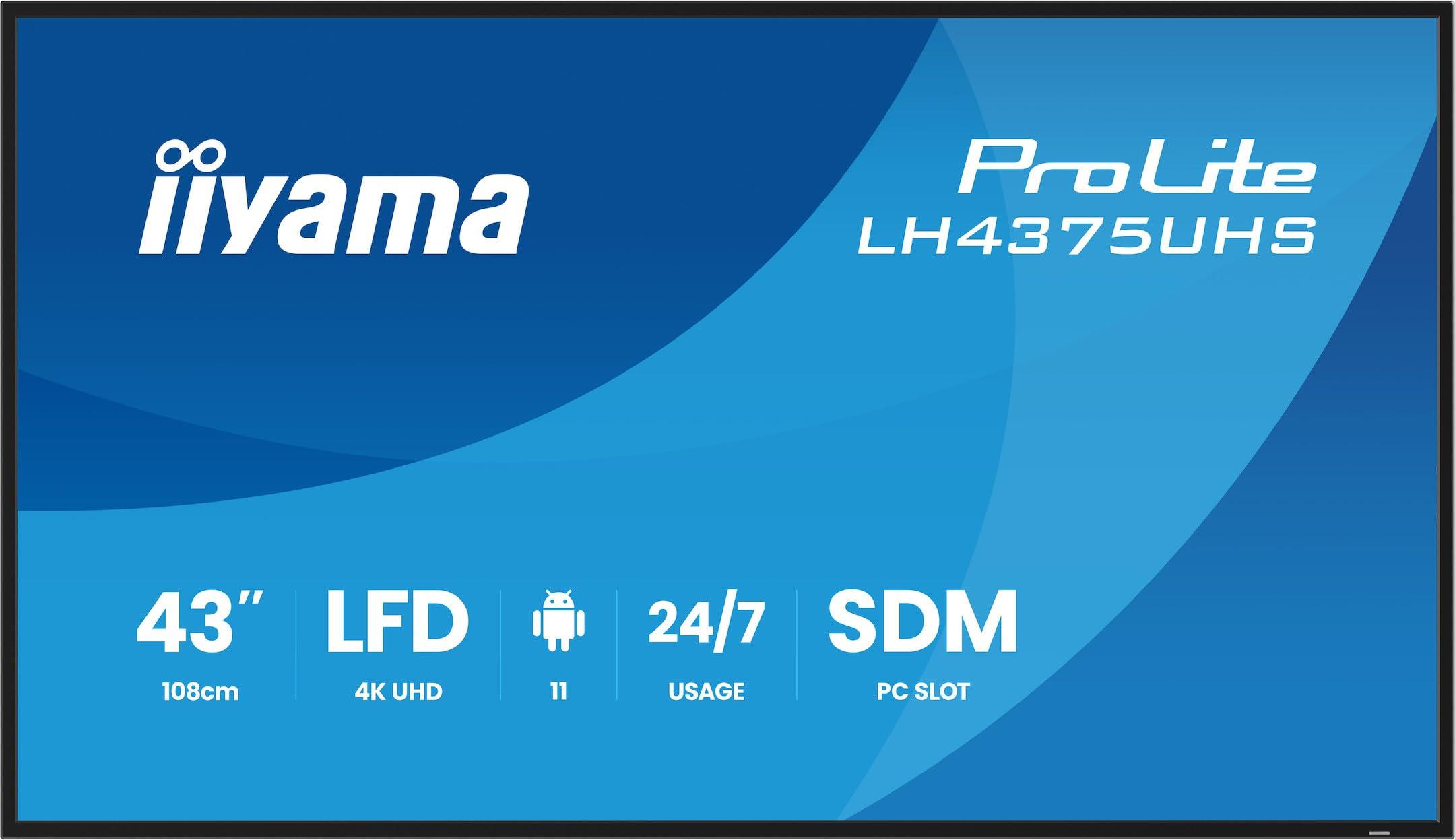 iiyama-prolite-lh4375uhs-b2ag-display-digitale-43-4k-con-tempo-di-funzionamento-24-7-sistema-android-os-funzione-signal-failover-e-slot-intel-sdm