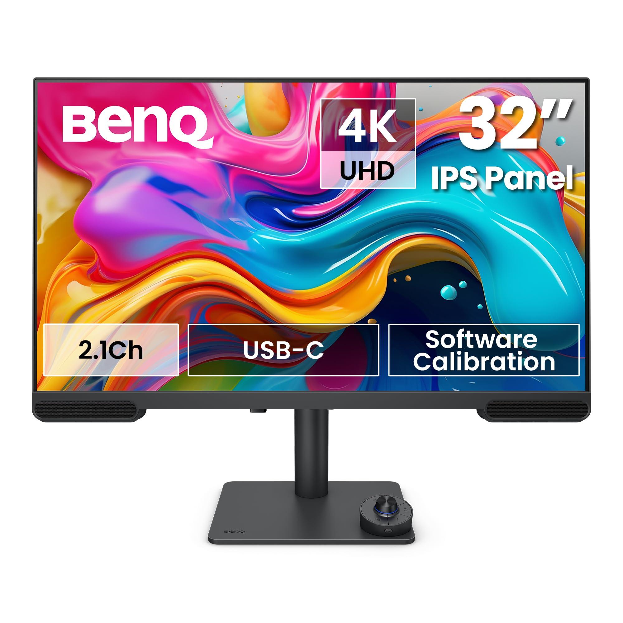 benq-creative-pro-pv3200u-32-4k-uhd-monitor-per-video-editing-95-dci-p3-100-rec-709-srgb-audio-2-1-usb-c-65w-compatibile-mac-calibrazione-in-fabbrica-e-software-supporto-ergonomico