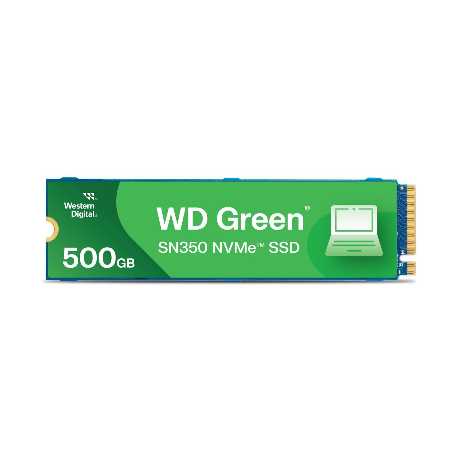 wd-green-sn350-da-500-gb-nvme-ssd-gen3-pcie-qlc-m-2-2280-con-velocita-di-lettura-da-2400-mb-s-e-velocita-di-scrittura-fino-a-1500-mb-s