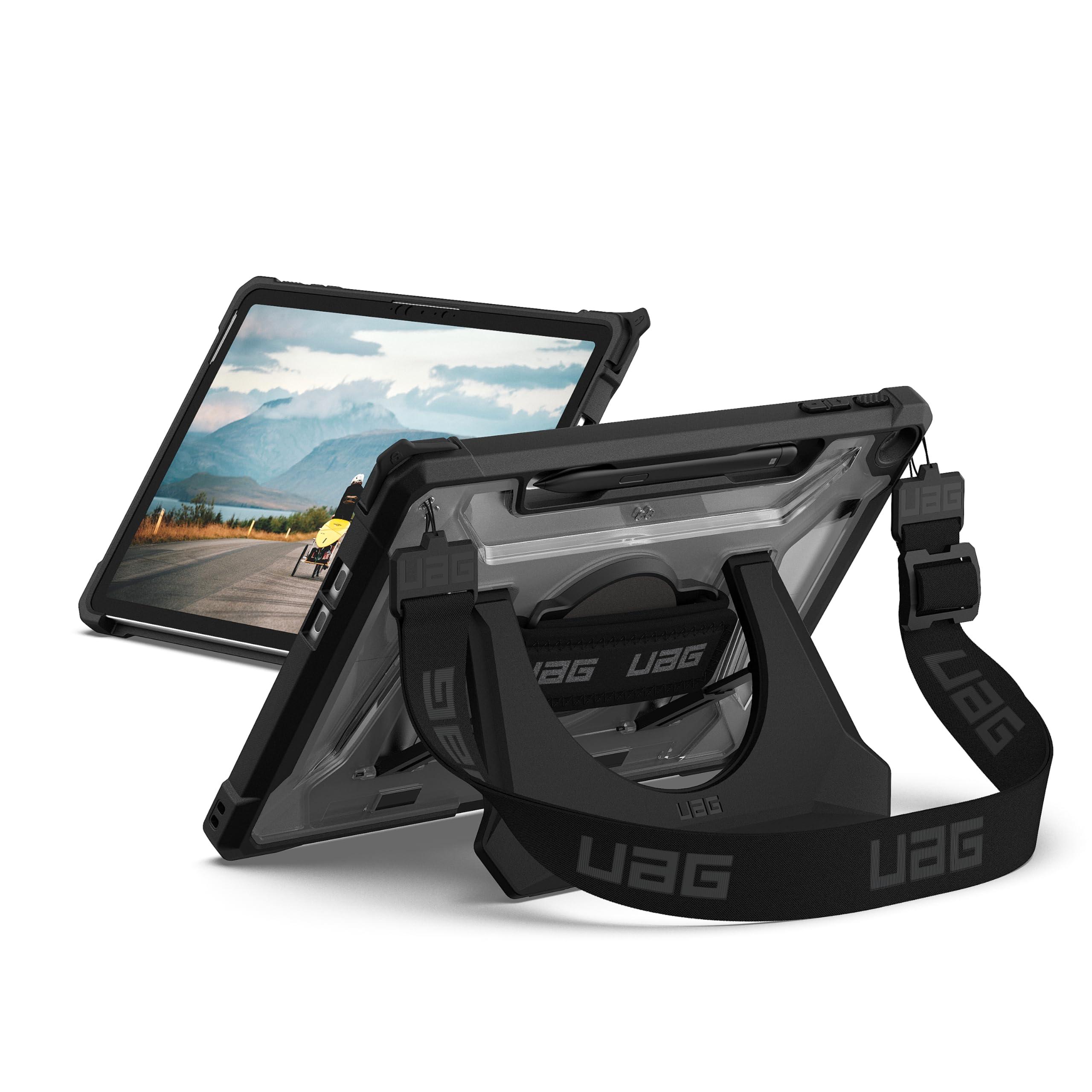 urban-armor-gear-plasma-case-microsoft-surface-pro-12-custodia-2025-1a-edizione-designed-for-surface-certificato-cinghia-mano-e-tracolla-type-cover-surface-slim-pen-compatibile-ice-nero