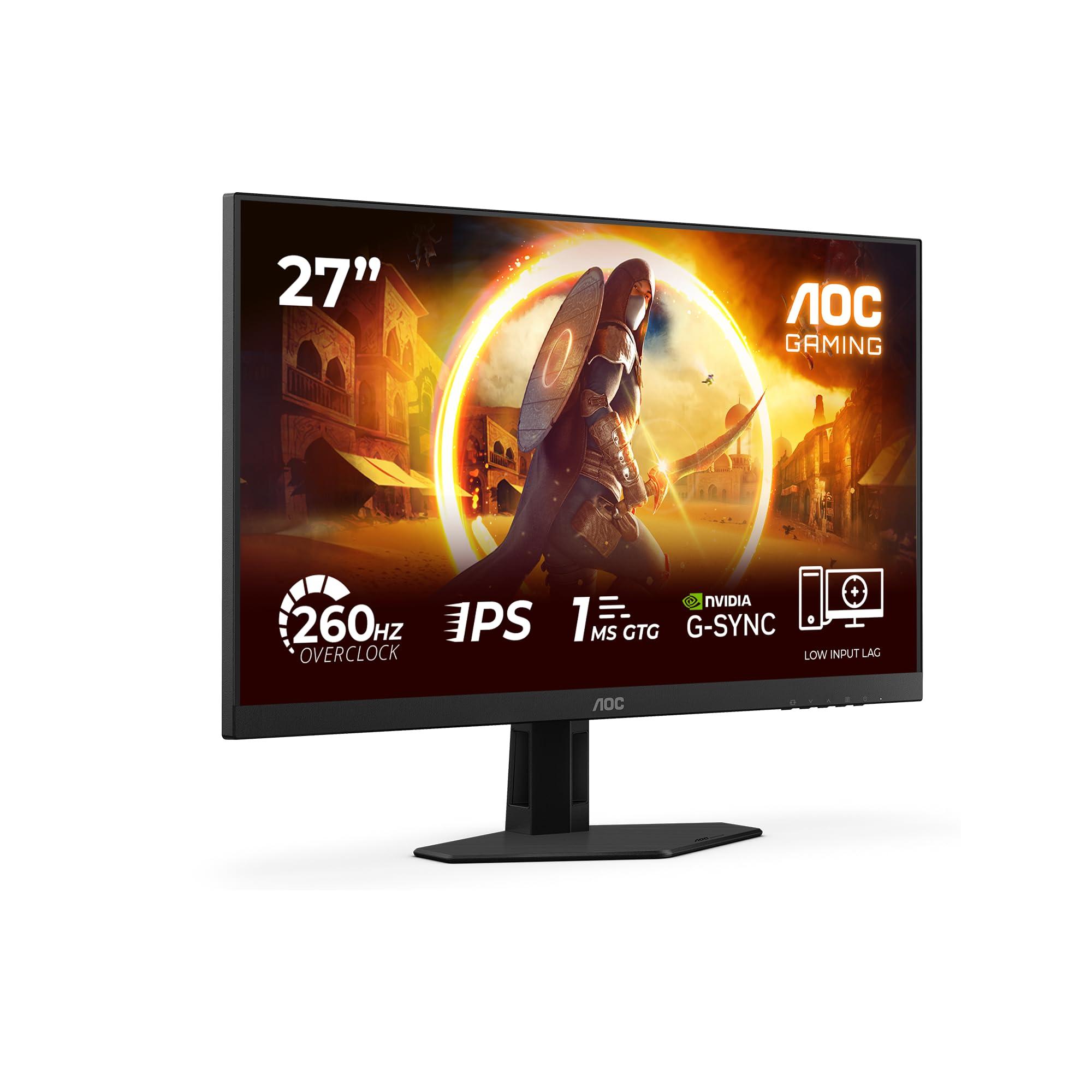 aoc-gaming-monitor-27g4zre-27-pollici-1920x1080-fhd-260hz-fast-ips-panel-0-3ms-mprt-hdmi2x-2-0-dp-1x-1-4-adaptive-sync-hdr10-g-sync-compatible-nero