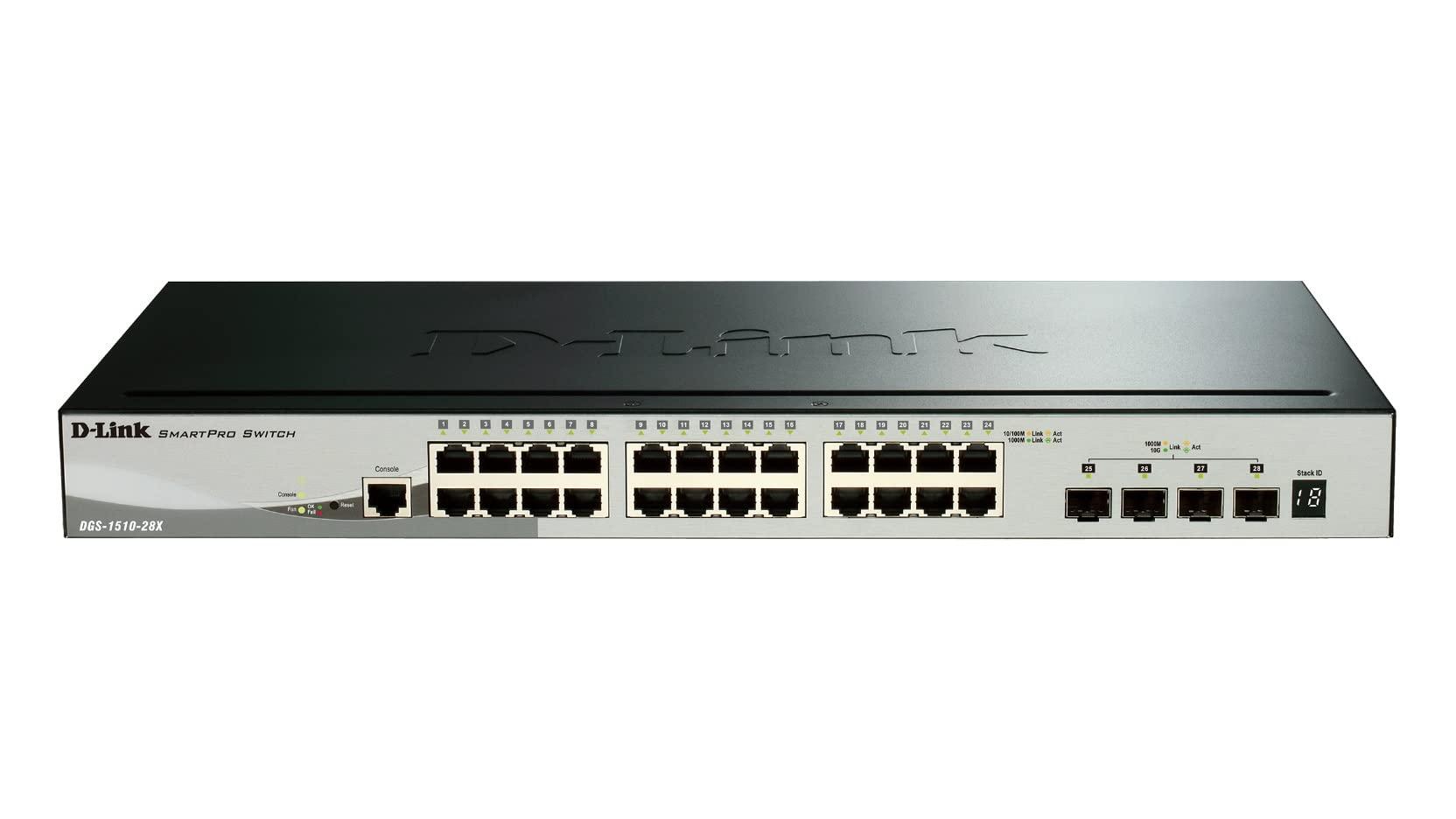 d-link-dgs-1510-28x-e-switch-smart-managed-gigabit-staccabile-da-28-porte-24-x-10-100-1000mbps-4-x-10g-sfp-solo-cavo-di-alimentazione-ue-nero-grigio