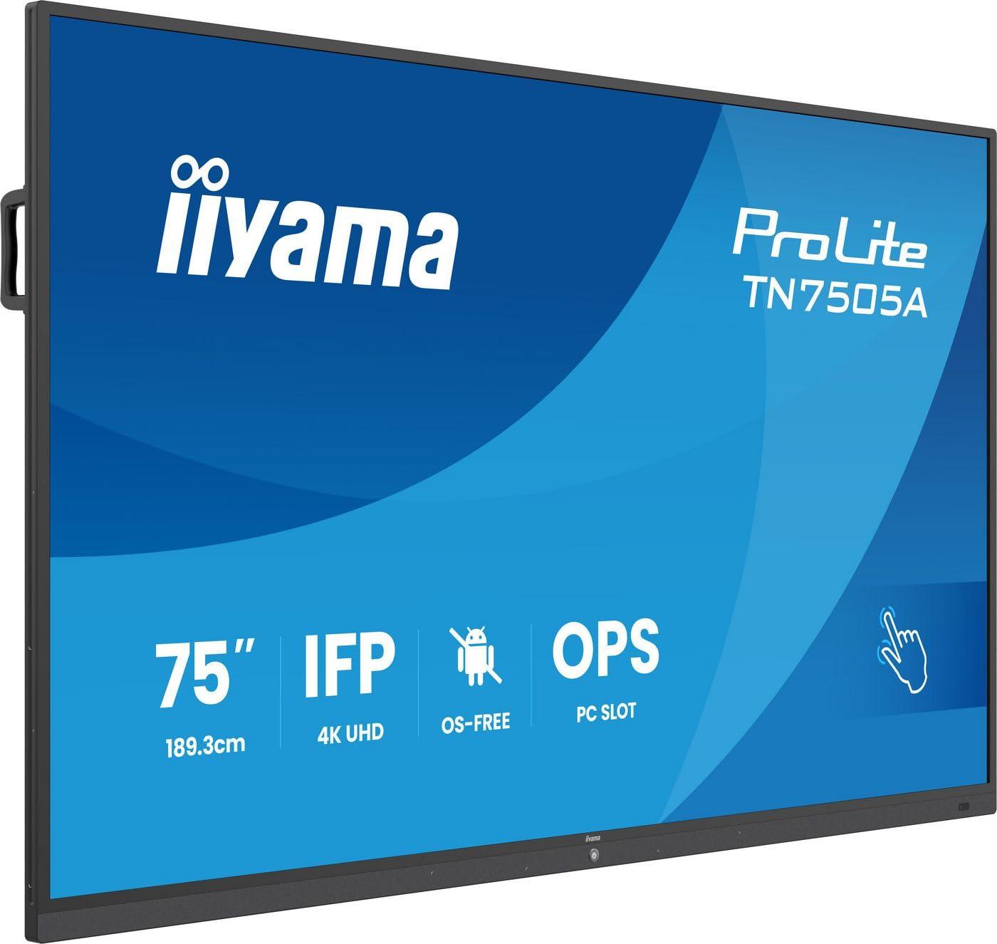 iiyama-prolite-tn7505a-b1ag-display-touch-ips-led-74-5-4k-uhd-40-punti-touch-deepcontrast-ir-vga-hdmi-cec-arc-dp-usb-c-65-w-dp-alt-usb2-0-3-0-rs-232c-rj45-ops-os-free-pip-pbp-antiglare