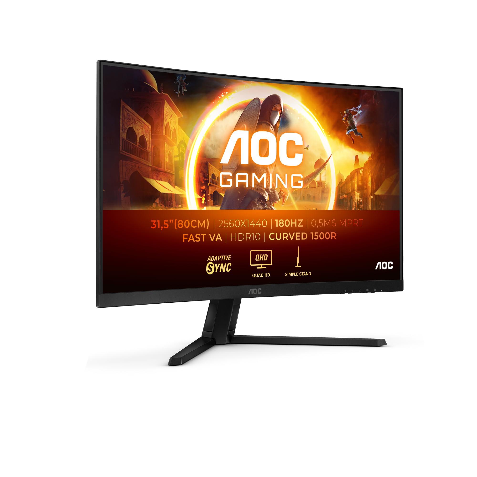 aoc-gaming-monitor-cq32g4ve-31-5-pollici-curvo-2560x1440-wqhd-180hz-fast-va-panel-0-5ms-mprt-hdmi2x-2-0-dp-1x-1-4-adaptive-sync-hdr10-freesync-nero
