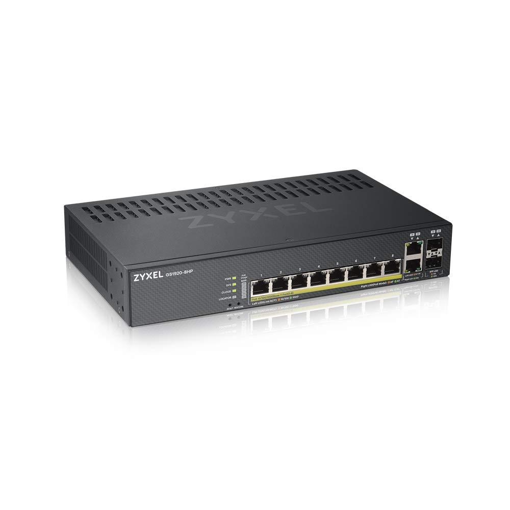 zyxel-switch-poe-smart-managed-ethernet-gigabit-8-porte-con-130-watt-budget-e-2-porte-combo-gigabit-e-modalita-cloud-ibrida-garanzia-a-vita-gs1920-8hpv2