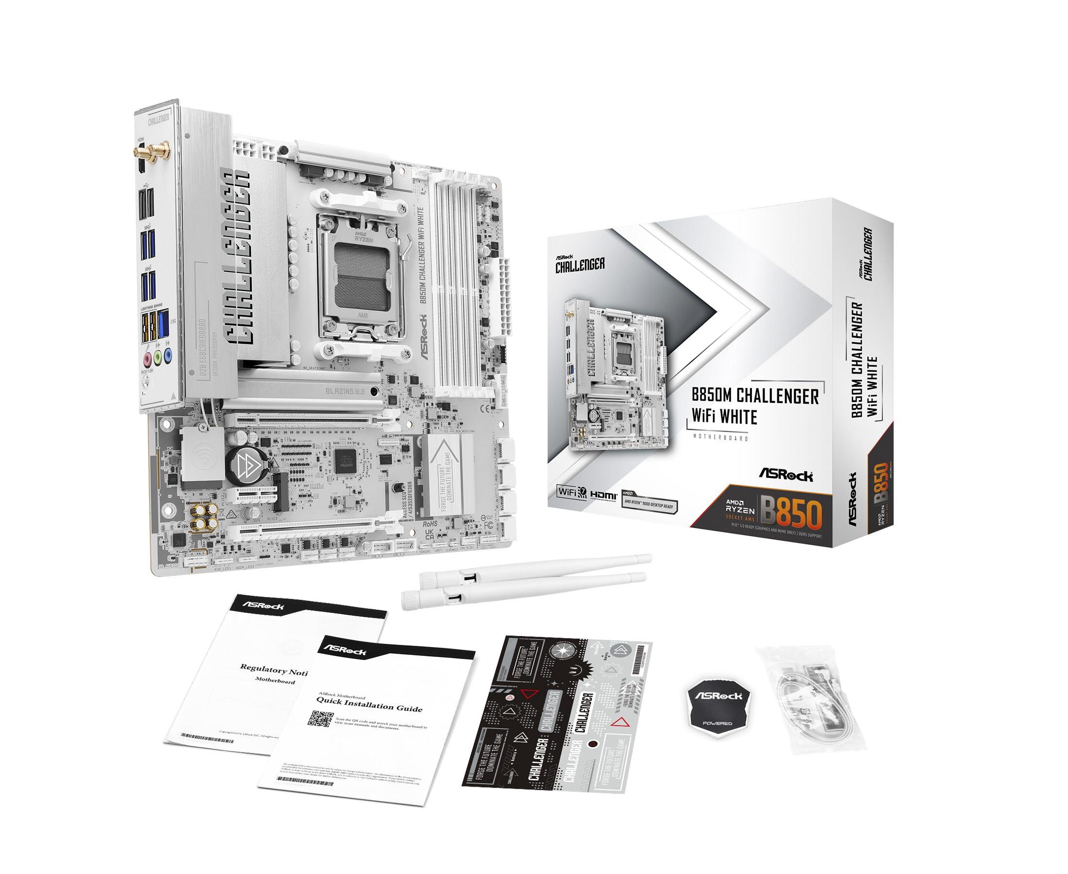 asrock-b850m-challenger-wifi-white-socket-am5-micro-atx-scheda-madre-compatibile-con-amd-ryzen-serie-9000-8000-7000-b850-ddr5-8000-oc-pcie-5-0-wifi-7-lan-2-5g-porte-lightning-da-gioco