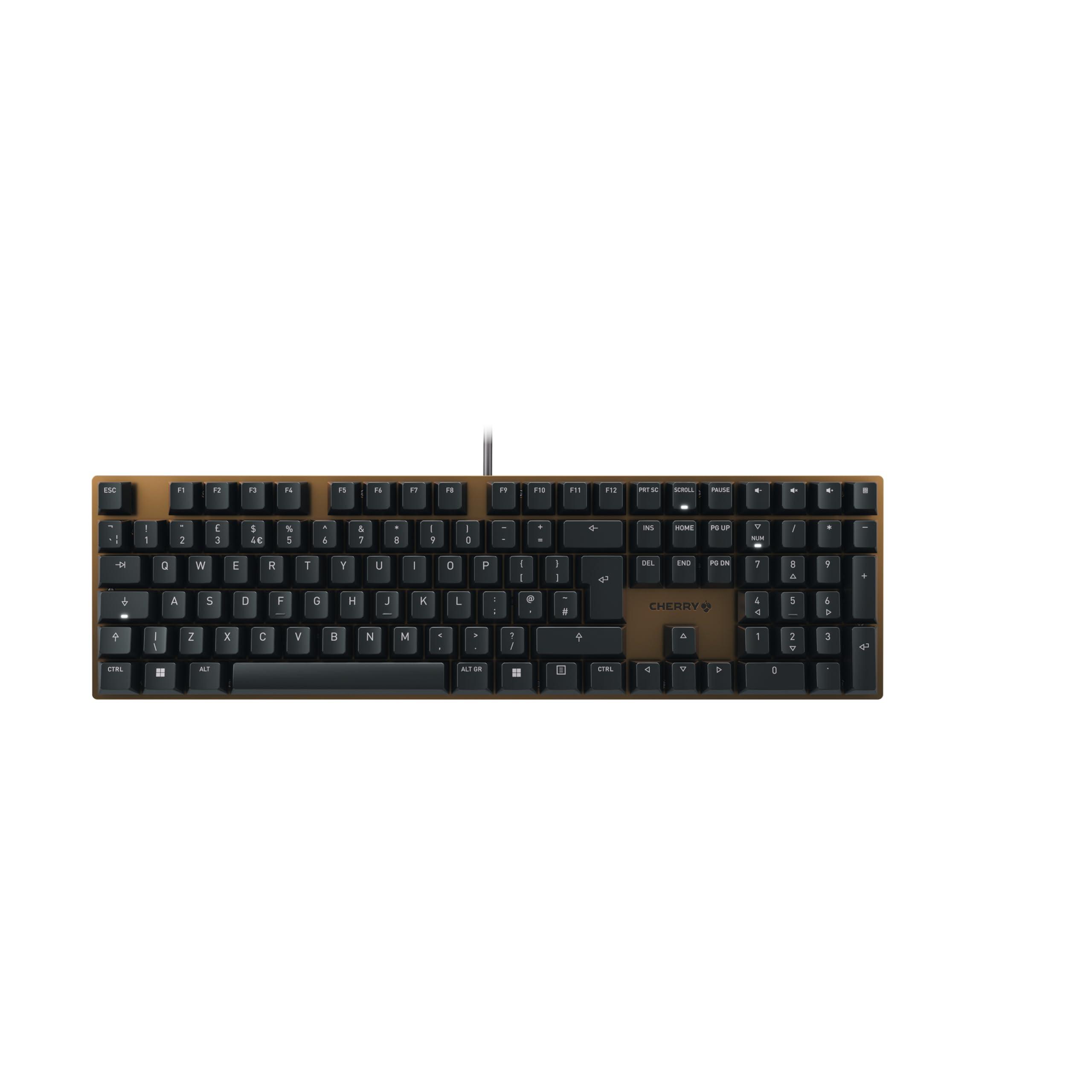 cherry-kc-200-mx-tastiera-office-meccanica-con-piastra-metallica-anodizzata-layout-per-il-regno-unito-qwerty-con-filo-interruttori-mx2a-silent-red-nero-bronzo