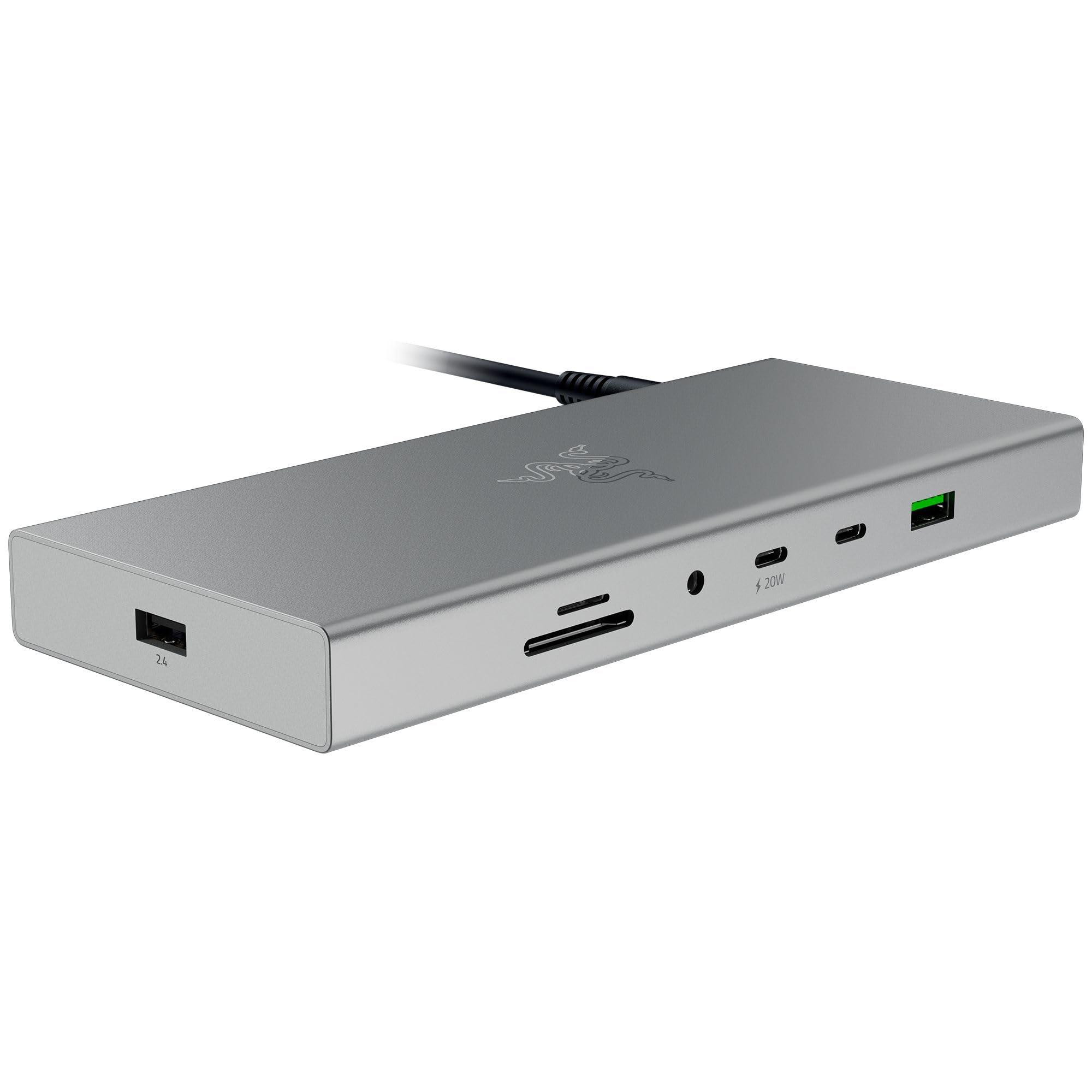 razer-usb-4-dock-usb-high-speed-dock-supporto-doppio-display-ricarica-dispositivi-3x-usb-c-5x-usb-a-hdmi-displayport-gigabit-ethernet-bianco