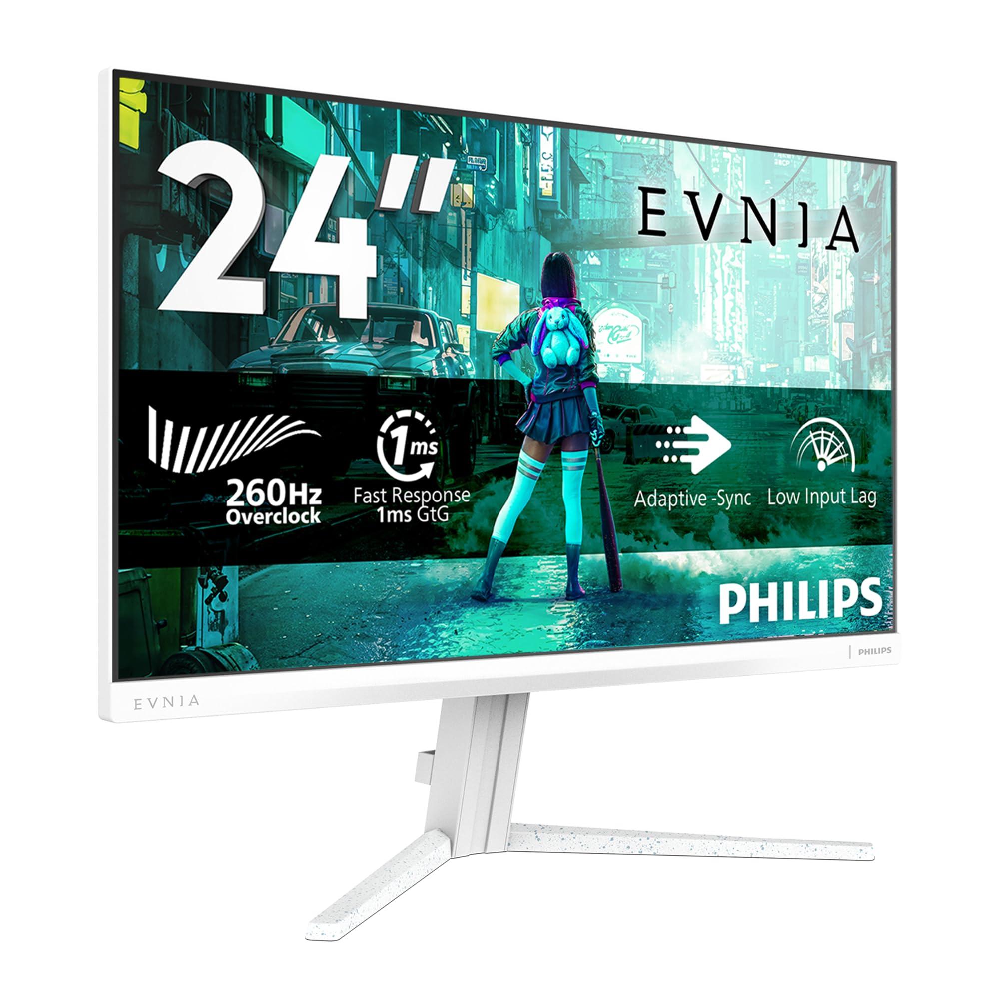 philips-evnia-gaming-monitor-24m2n3201pl-24-pollici-1920x1080-fhd-260hz-fast-ips-panel-1ms-gtg-hdmi1x-2-0-dp-1x-1-4-adaptive-sync-hdr10-g-sync-compatible-bianco