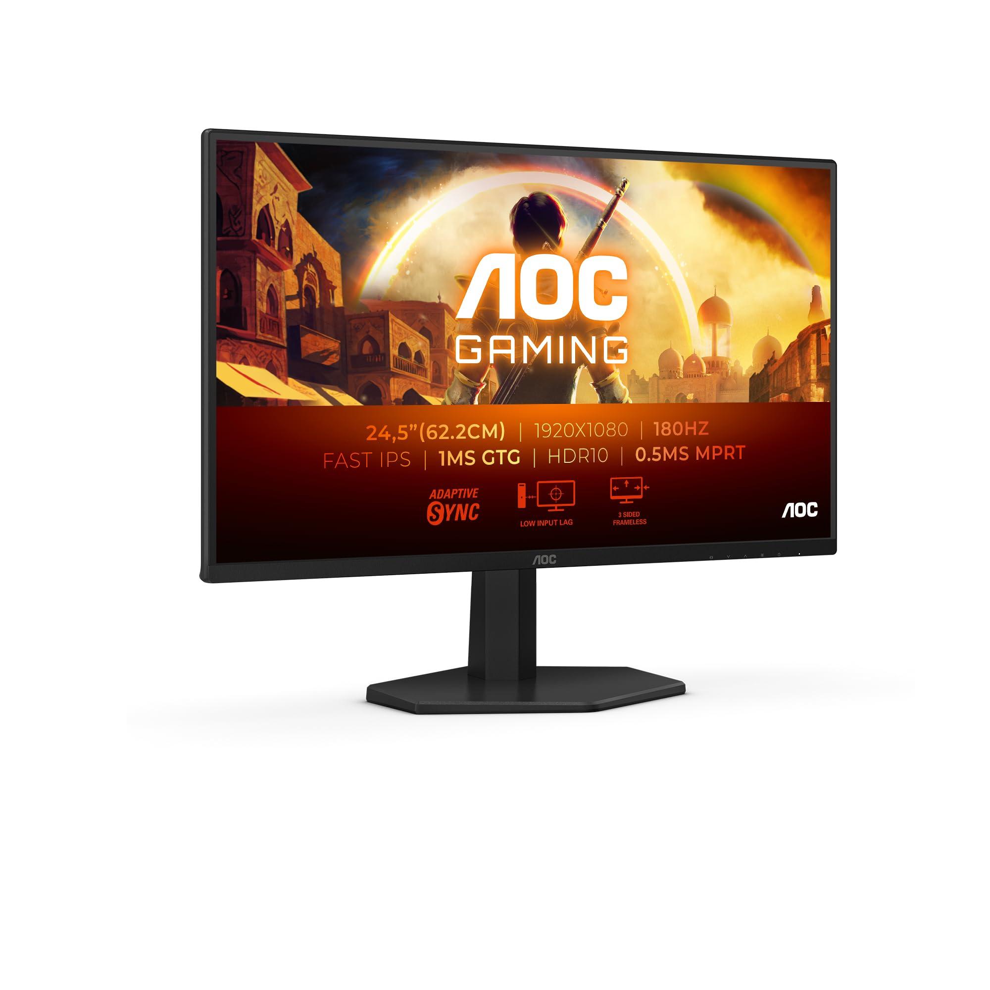aoc-gaming-monitor-25g42e-24-5-pollici-1920x1080-fhd-180hz-fast-ips-panel-0-5ms-mprt-hdmi1x-2-0-dp-1x-1-4-adaptive-sync-hdr10-g-sync-compatible-nero