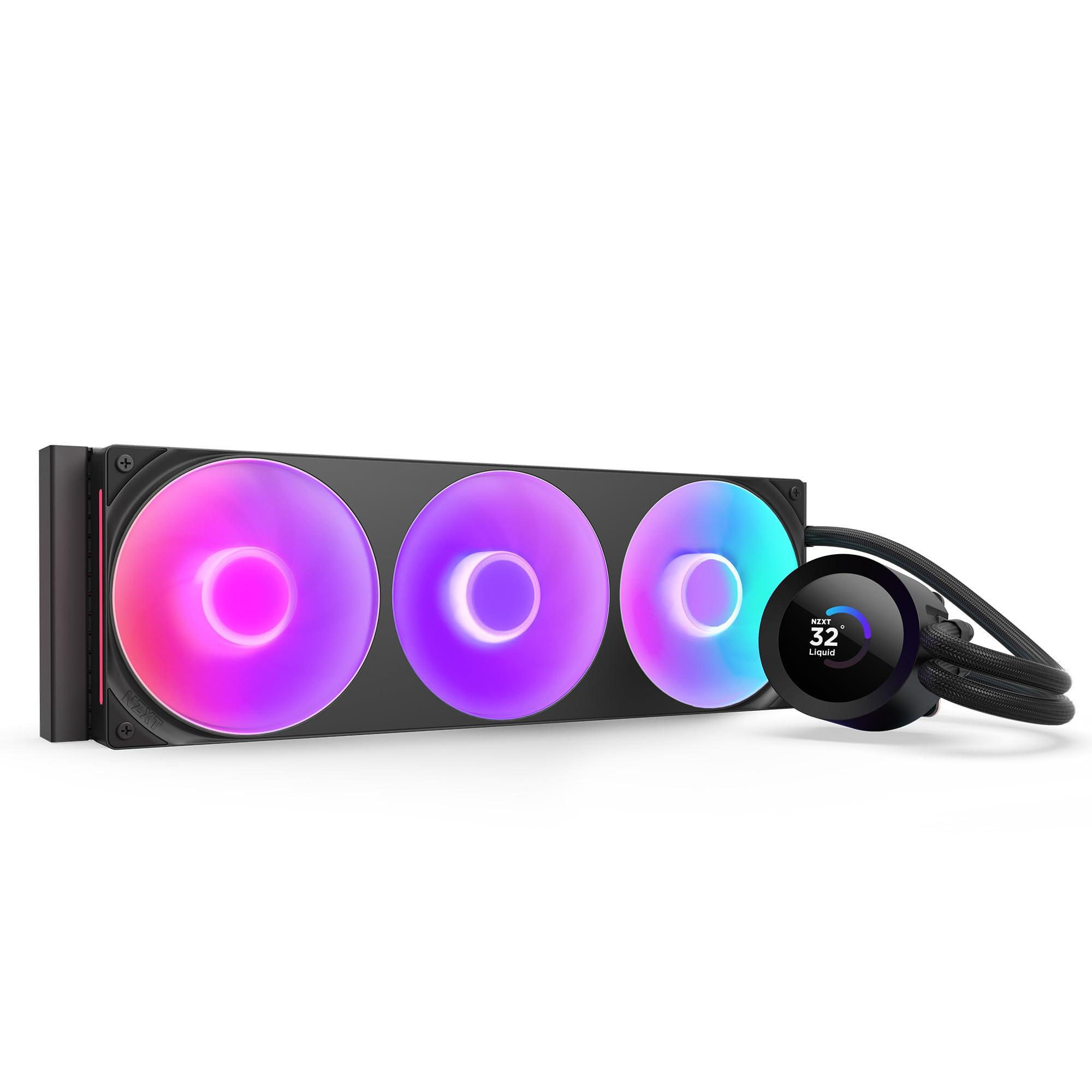 nzxt-kraken-plus-360-rgb-raffreddamento-a-liquido-cpu-aio-360-mm-ventola-single-frame-f360-rgb-core-display-lcd-quadrato-da-1-54-personalizzabile-amd-intel-lga-1851-1700-1200-115x-nero