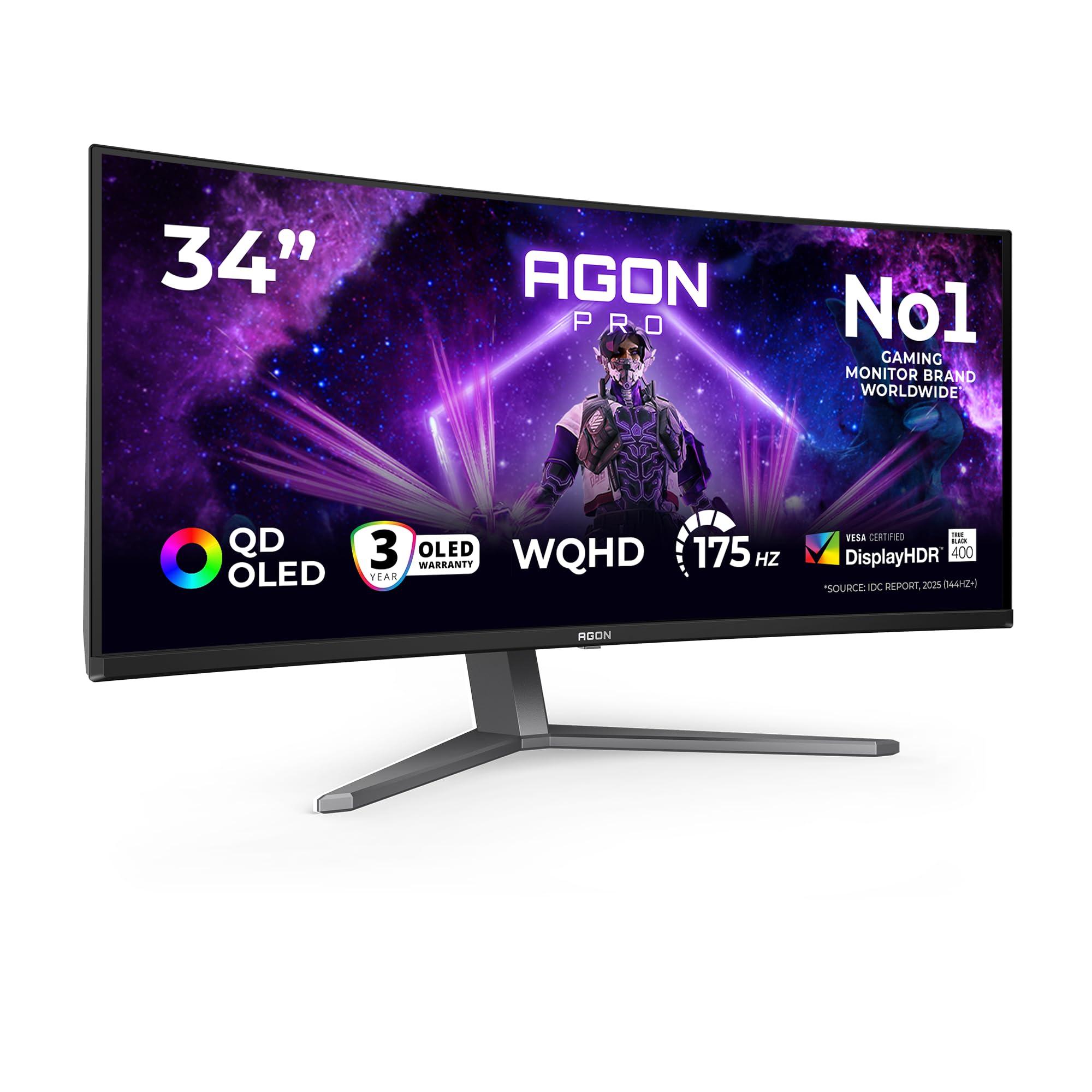 aoc-monitor-ag346ucd-34-pollici-curvo-3440x1440-uw-qhd-175hz-qd-oled-panel-0-03ms-gtg-usb-hub-speakers-hdmi2x-2-0-dp-1x-1-4-adaptive-sync-hdr400-trueblack-freesync-prem-g-sync-comp-nero