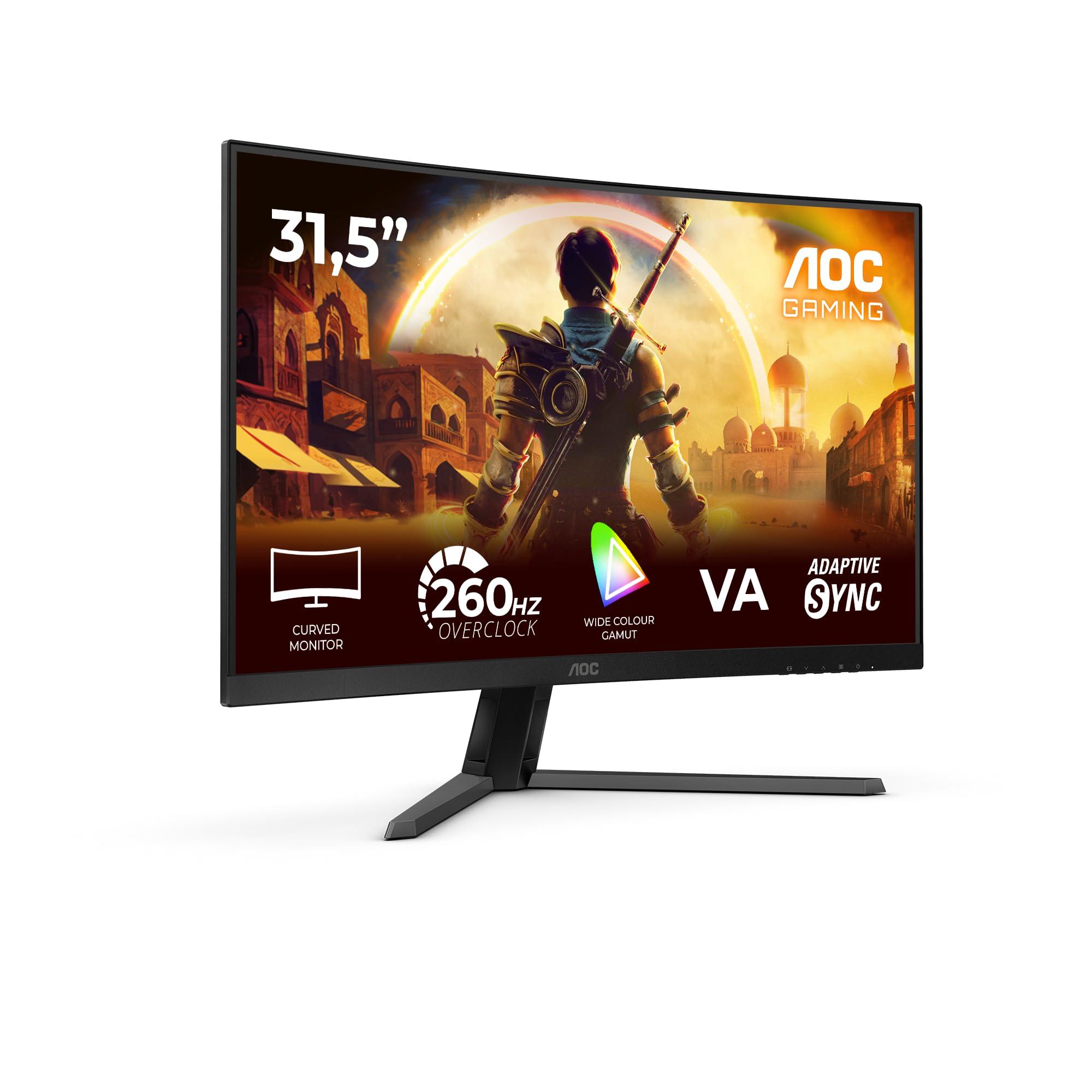 aoc-gaming-monitor-c32g42ze-31-5-pollici-curvo-1920x1080-fhd-260hz-va-panel-0-3ms-mprt-hdmi1x-2-0-dp-1x-1-4-adaptive-sync-hdr10-freesync-premium-nero