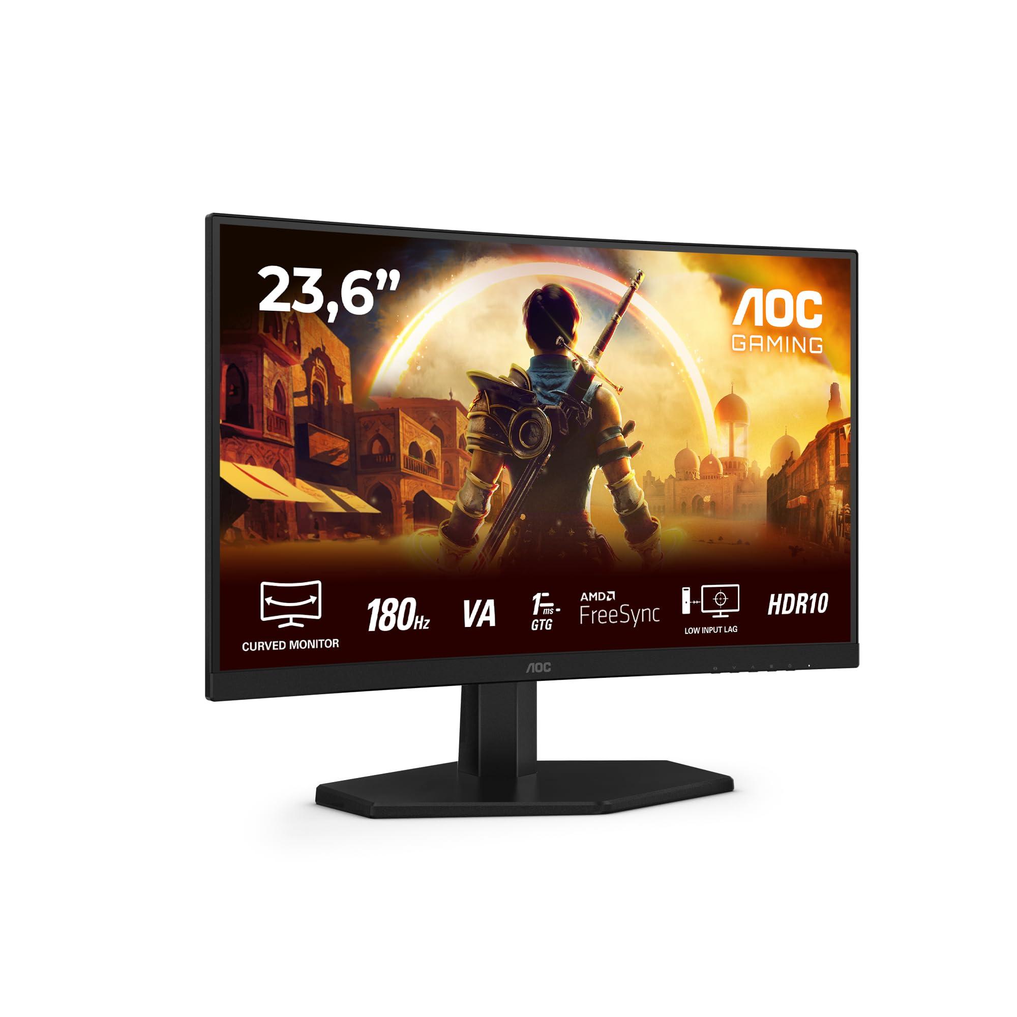 aoc-gaming-monitor-c24g42e-23-6-pollici-curvo-1920x1080-fhd-180hz-va-panel-0-5ms-mprt-speakers-hdmi2x-2-0-dp-1x-1-4-adaptive-sync-hdr10-freesync-nero