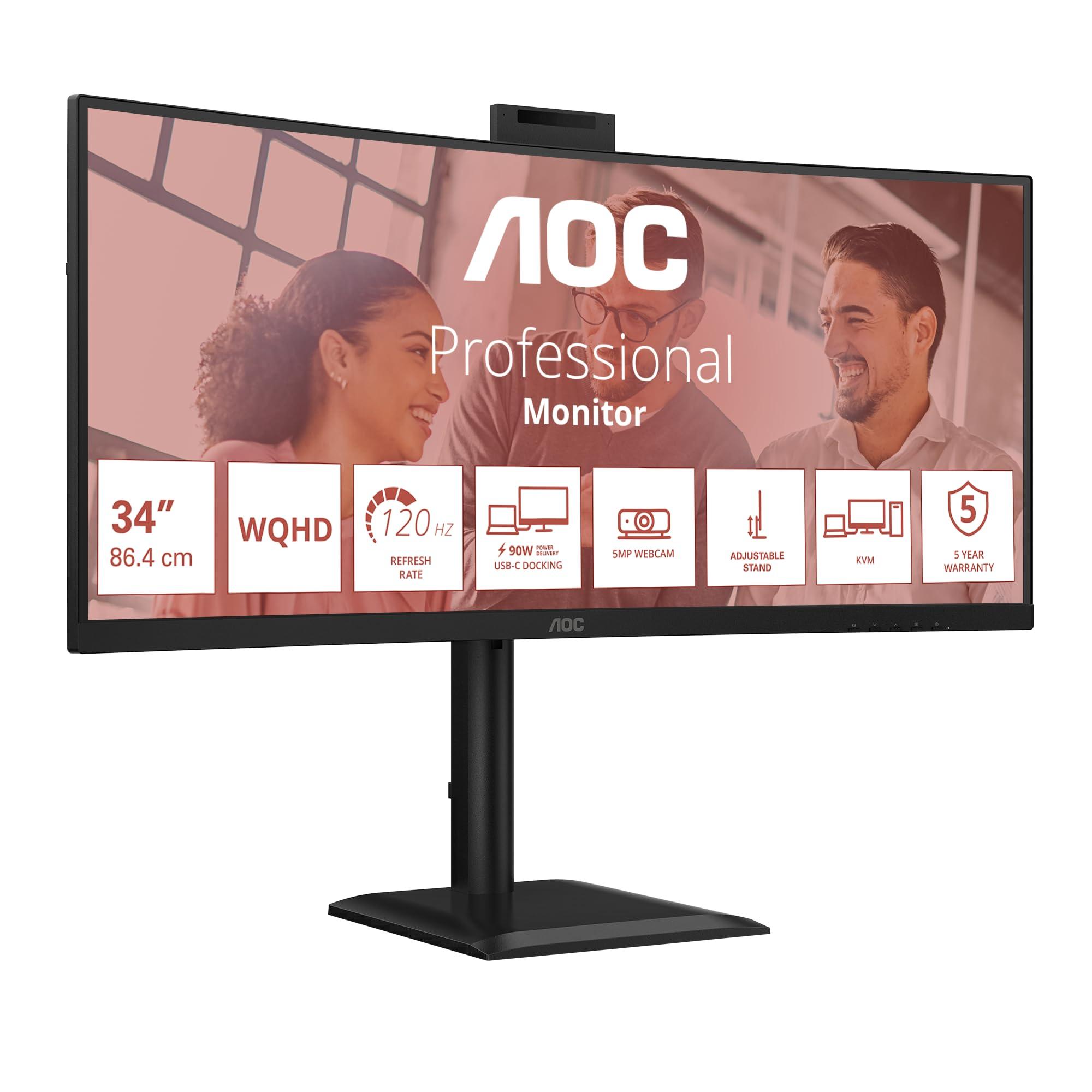 aoc-cu34e4cw-da-34-pollici-uw-qhd-monitor-curvo-120-hz-pannello-va-gtg-4-ms-sincronizzazione-adattiva-hdr10-regolazione-dell-altezza-altoparlanti-3440x1440-hdmi-2x-2-0-dp-usb-hub-nero