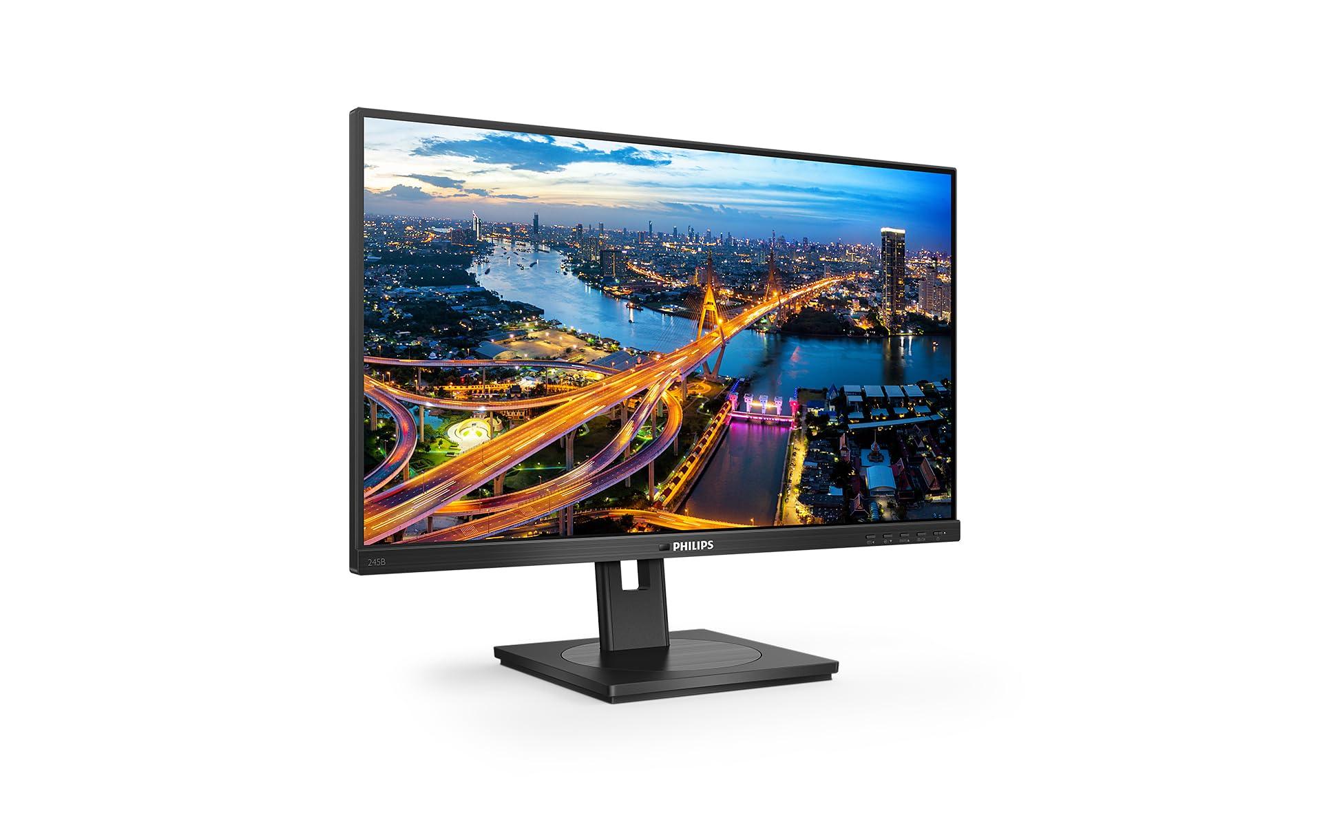 philips-monitor-245b1-24-pollici-2560x1440-wqhd-75hz-ips-panel-4ms-gtg-usb-hub-speakers-height-adjustment-hdmi1x-1-4-dp-1x-1-2-adaptive-sync-tbc-nero