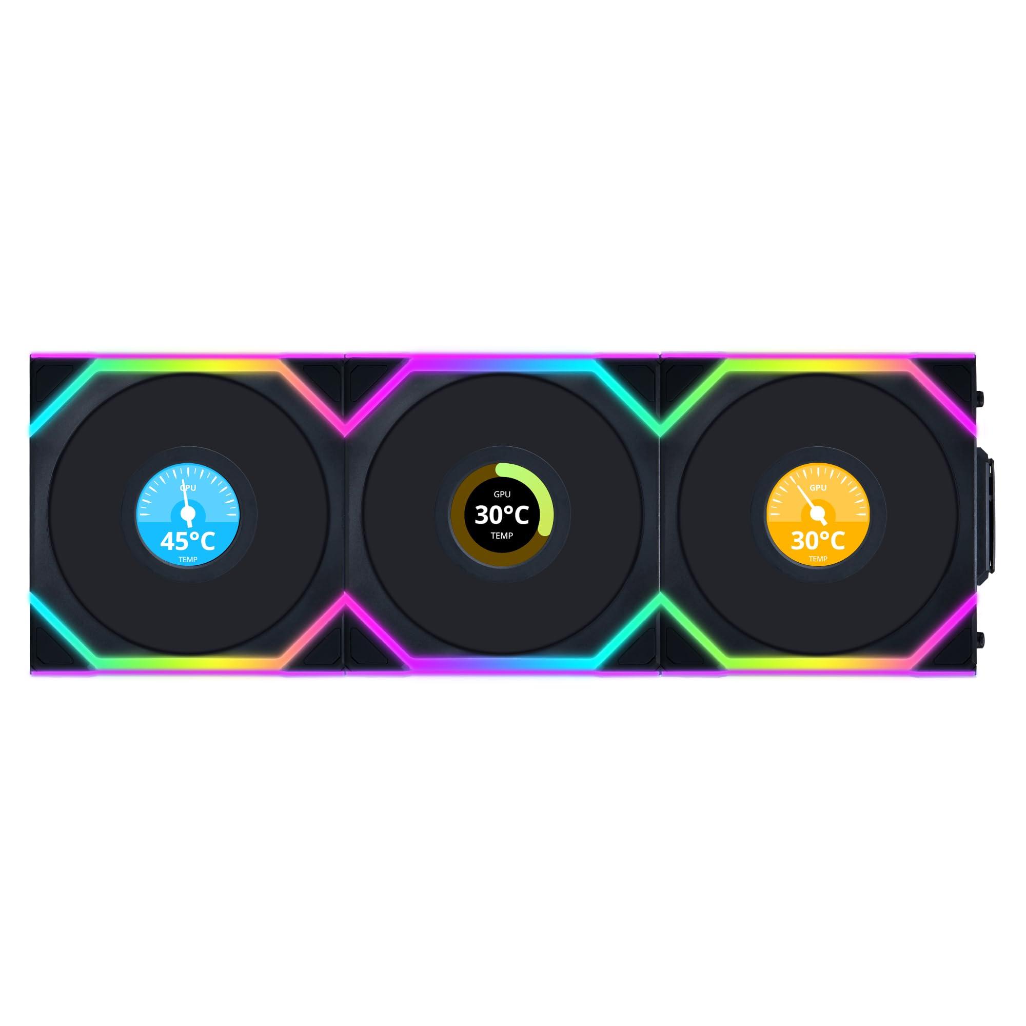 lian-li-uni-fan-sl-wireless-lcd-120-case-per-computer-ventilatore-12-cm-nero-3-pz-lian-li-uni-fan-sl-wireless-lcd-120mm-triple-pack-black