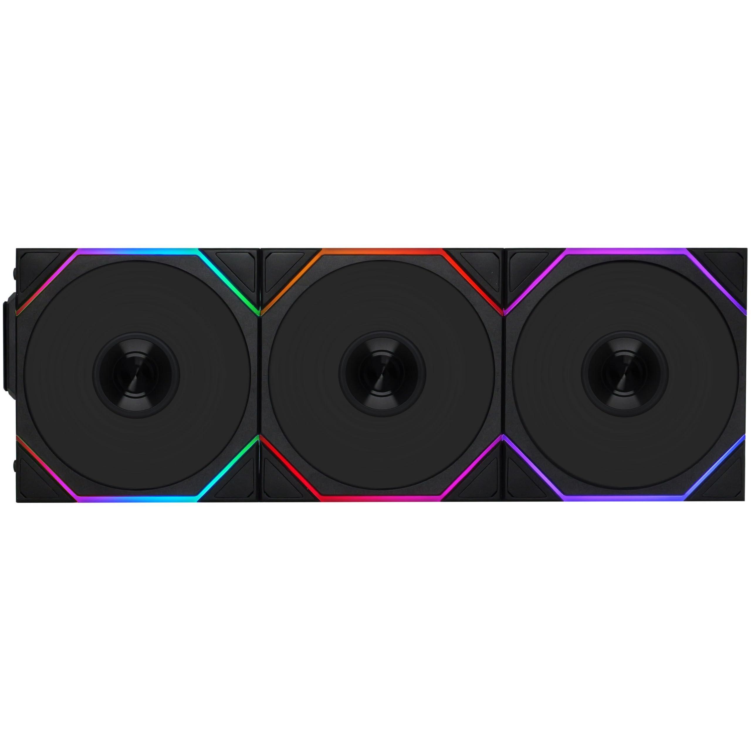 lian-li-uni-fan-tl-ventilatore-per-pc-wireless-120mm-rgb-confezione-da-3-ventole-per-pc-da-gioco-nero-ventole-pwm-26-led-argb-fino-a-2-600-rpm-daisy-chain-flusso-d-aria-elevato