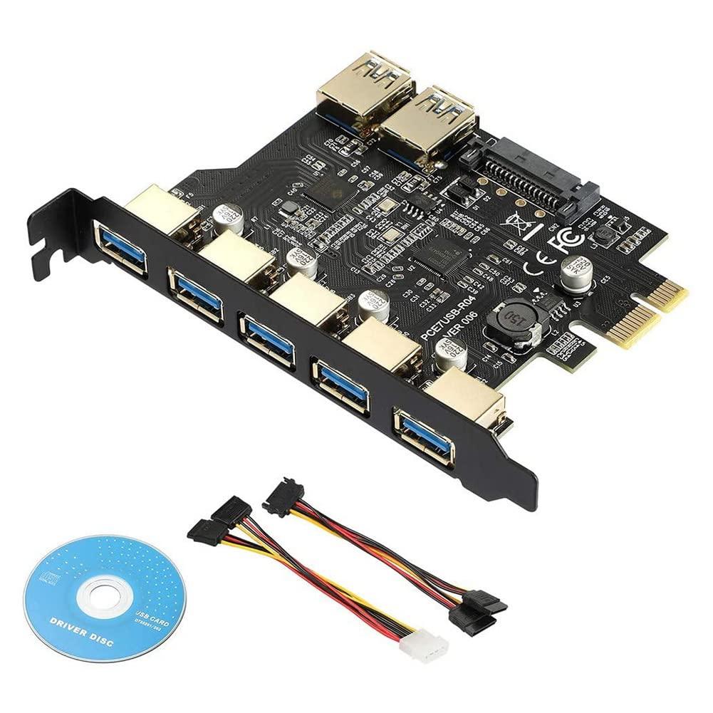ducky-huusuei-superspeed-7-ports-pci-e-zu-usb-3-0-erweiterung-karte-5-usb-3-0-ports-und-2-hintere-usb-3-0-ports-karte-desktop