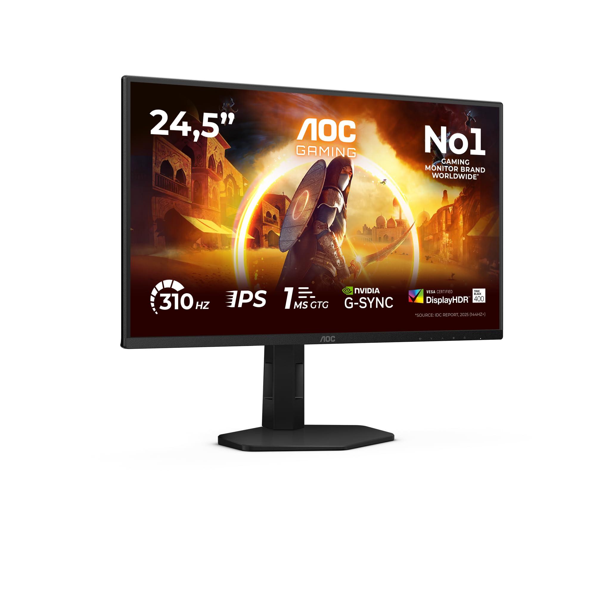 aoc-gaming-monitor-25g4sxu-24-5-pollici-1920x1080-fhd-310hz-fast-ips-panel-0-3ms-mprt-usb-hub-height-adjustment-hdmi2x-2-0-dp-1x-1-4-adaptive-sync-hdr400-g-sync-compatible-nero