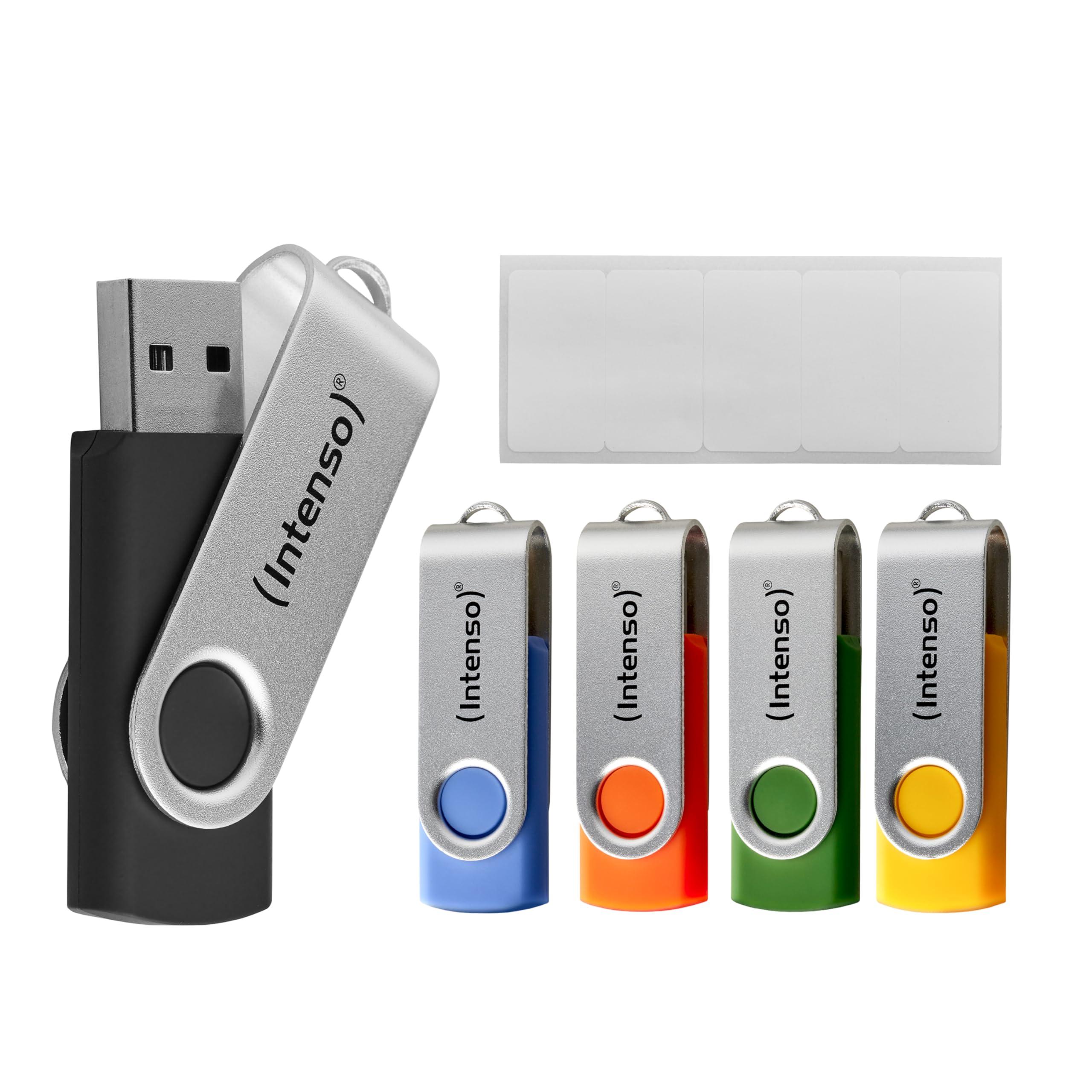 intenso-office-line-usb-stick-5-x-64-gb-super-speed-usb-a-3-2-memory-stick-fino-a-70-mb-s-5-colori-con-staffa-in-metallo-ed-etichette-per-scrivere