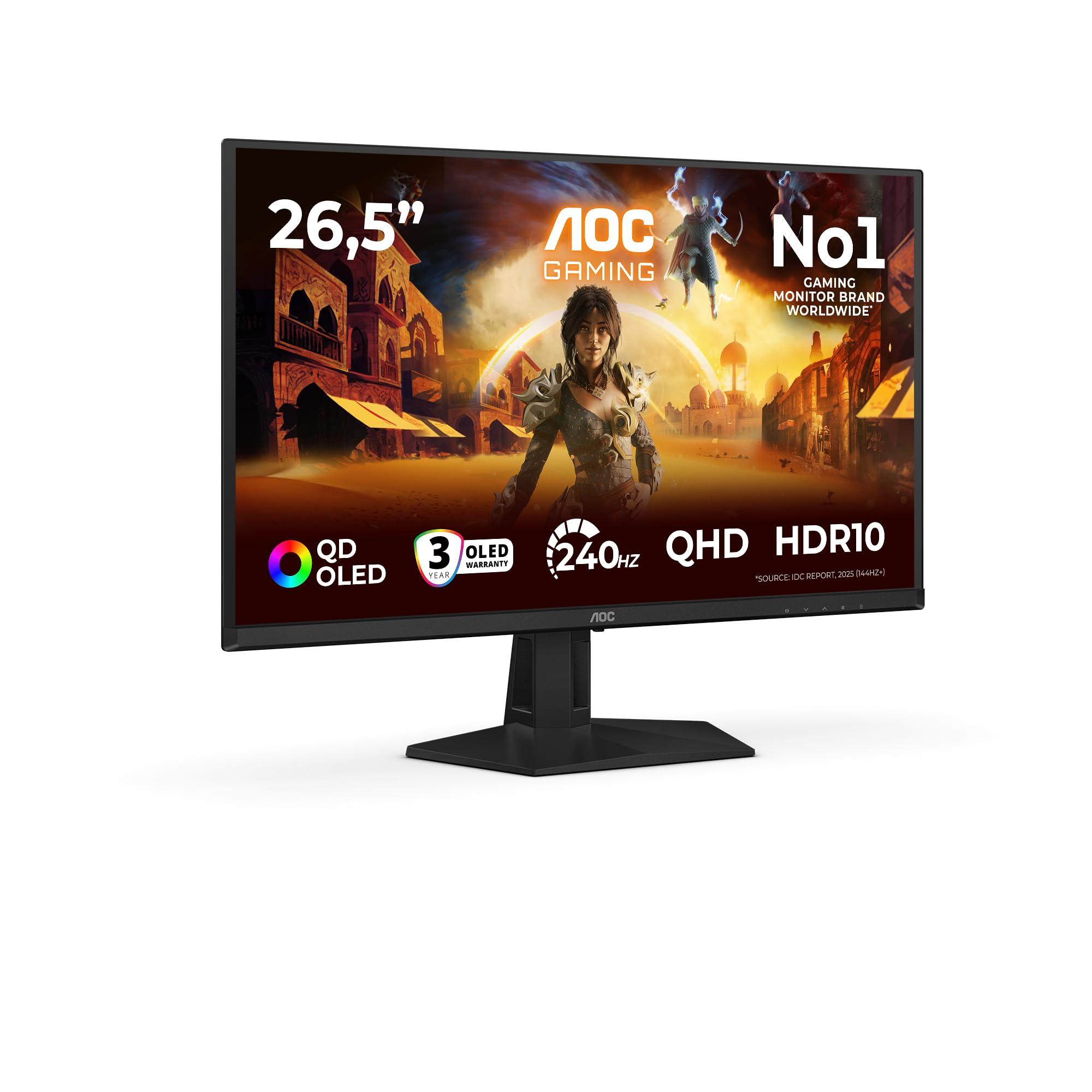aoc-monitor-q27g41zdf-26-5-pollici-2560x1440-wqhd-240hz-qd-oled-panel-0-03ms-gtg-hdmi1x-2-0-dp-1x-1-4-adaptive-sync-hdr10-g-sync-compatible-nero
