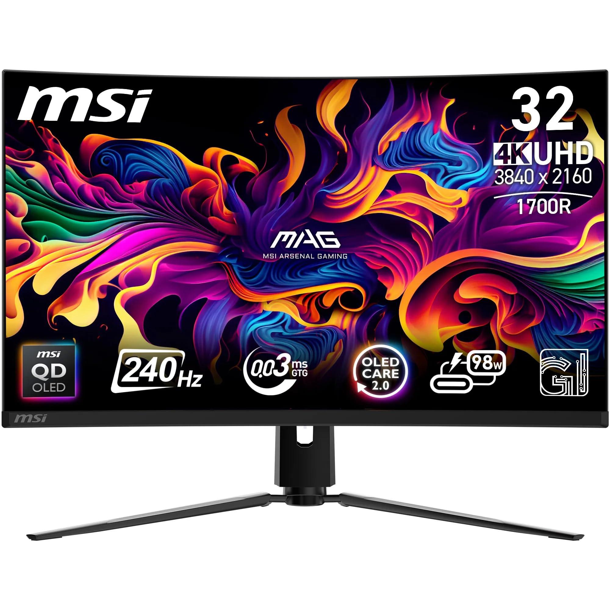 msi-mpg-321curx-qd-oled-monitor-curvo-gaming-da-32-uhd-1700r-pannello-quantum-dot-oled-3840-x-2160-240hz-0-03ms-99-dci-p3-de-2-displayhdr-true-black-400-dp-1-4a-hdmi-2-1-usb-type-c