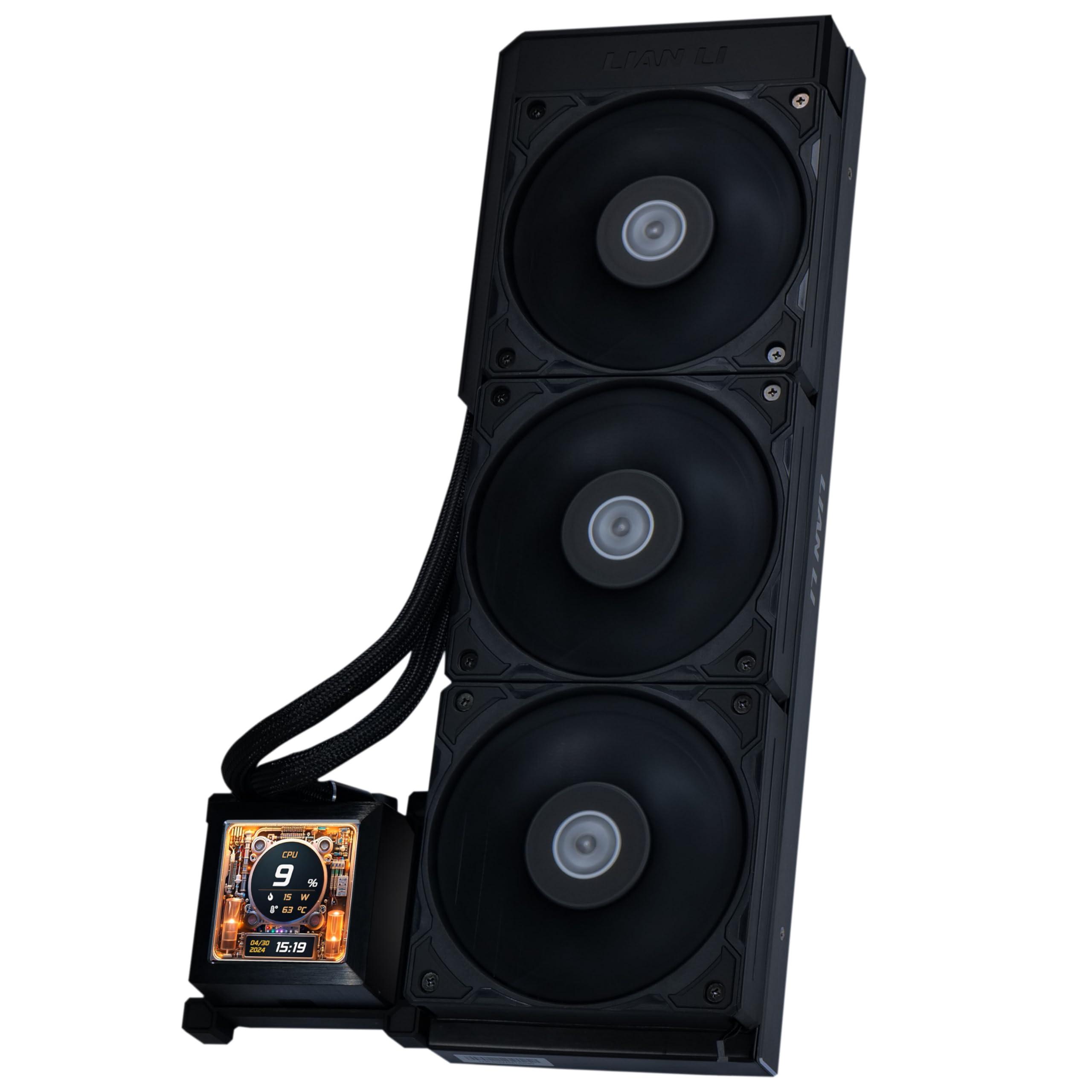 lian-li-hydroshift-lcd-360s-radiatore-ad-acqua-aio-360-mm-3-ventole-ad-alte-prestazioni-pwm-da-120-mm-display-lcd-da-2-88-per-intel-lga-1700-attacco-amd-am4-am5-nero