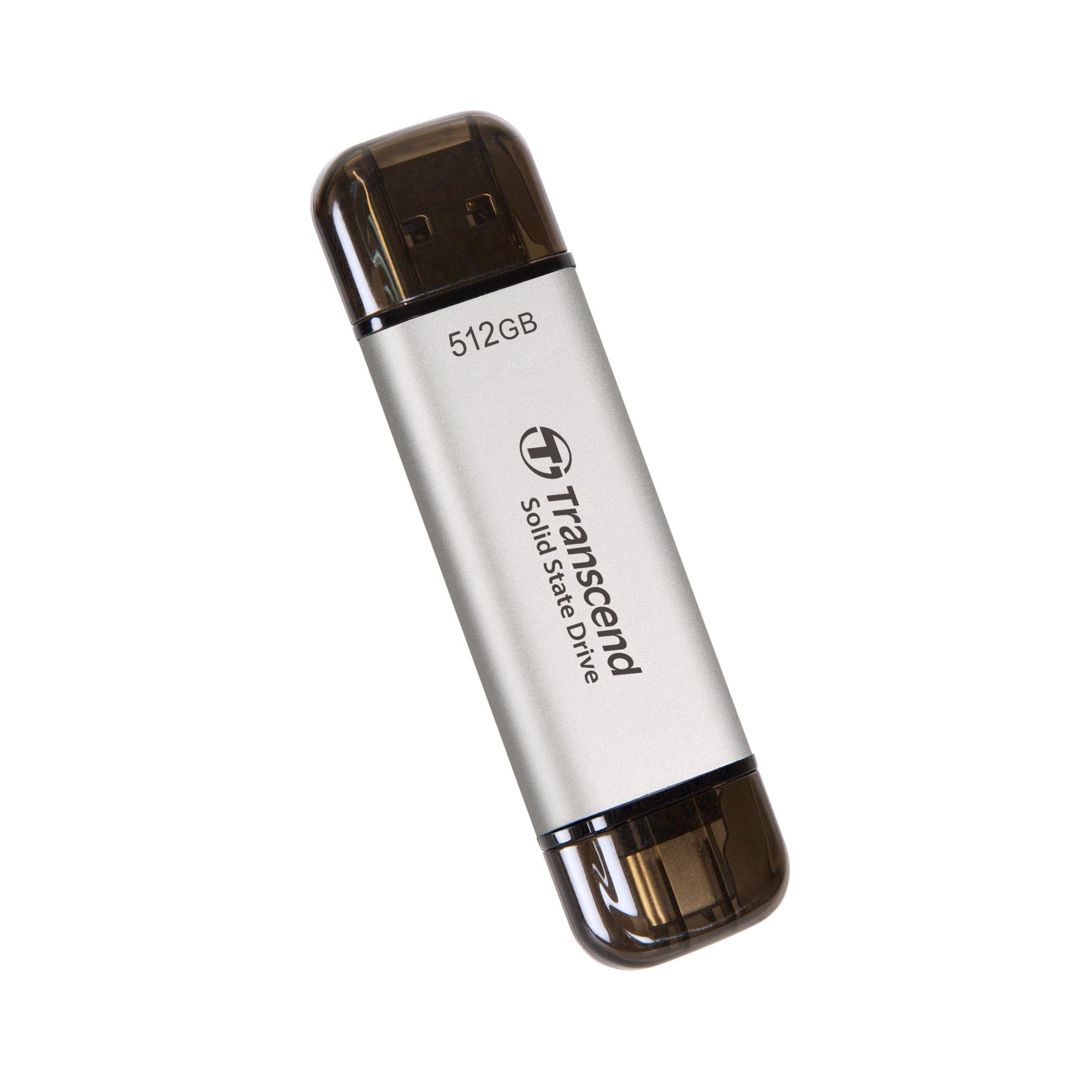 transcend-ssd-portatile-da-512-gb-alta-velocita-fino-a-1050-mb-s-ultra-compatto-supporta-type-a-type-c-testato-con-usb-10-gbps-colore-argento-ts512gesd310s