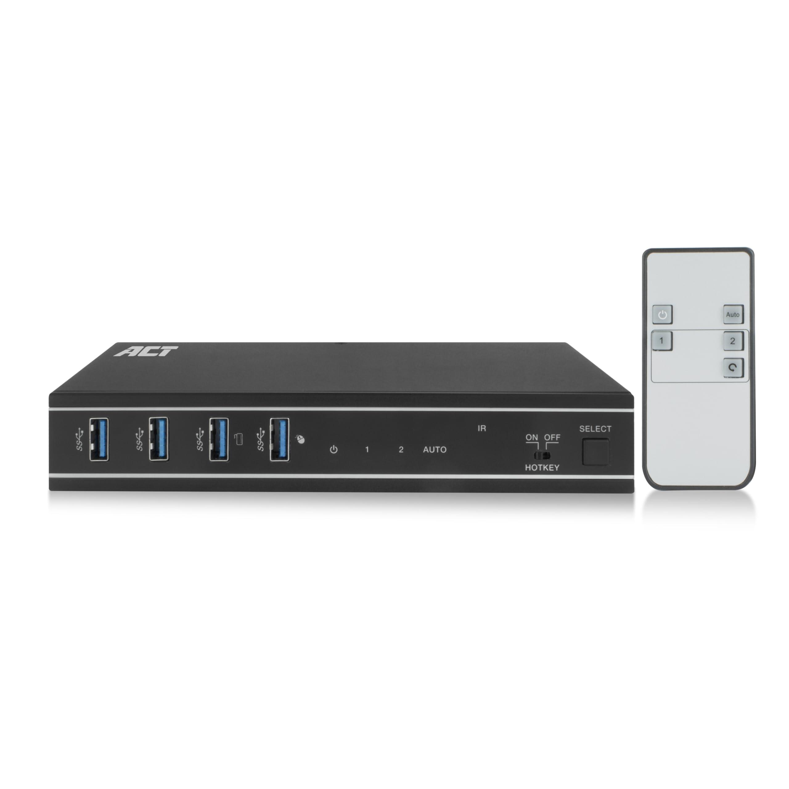 act-kvm-switch-2-pc-1-monitor-4k-60hz-switch-hdmi-4-porte-usb-3-0-hdcp-2-3-con-cavo-hdmi-e-usb-telecomando-staffa-di-montaggio-ufficio-ac7912