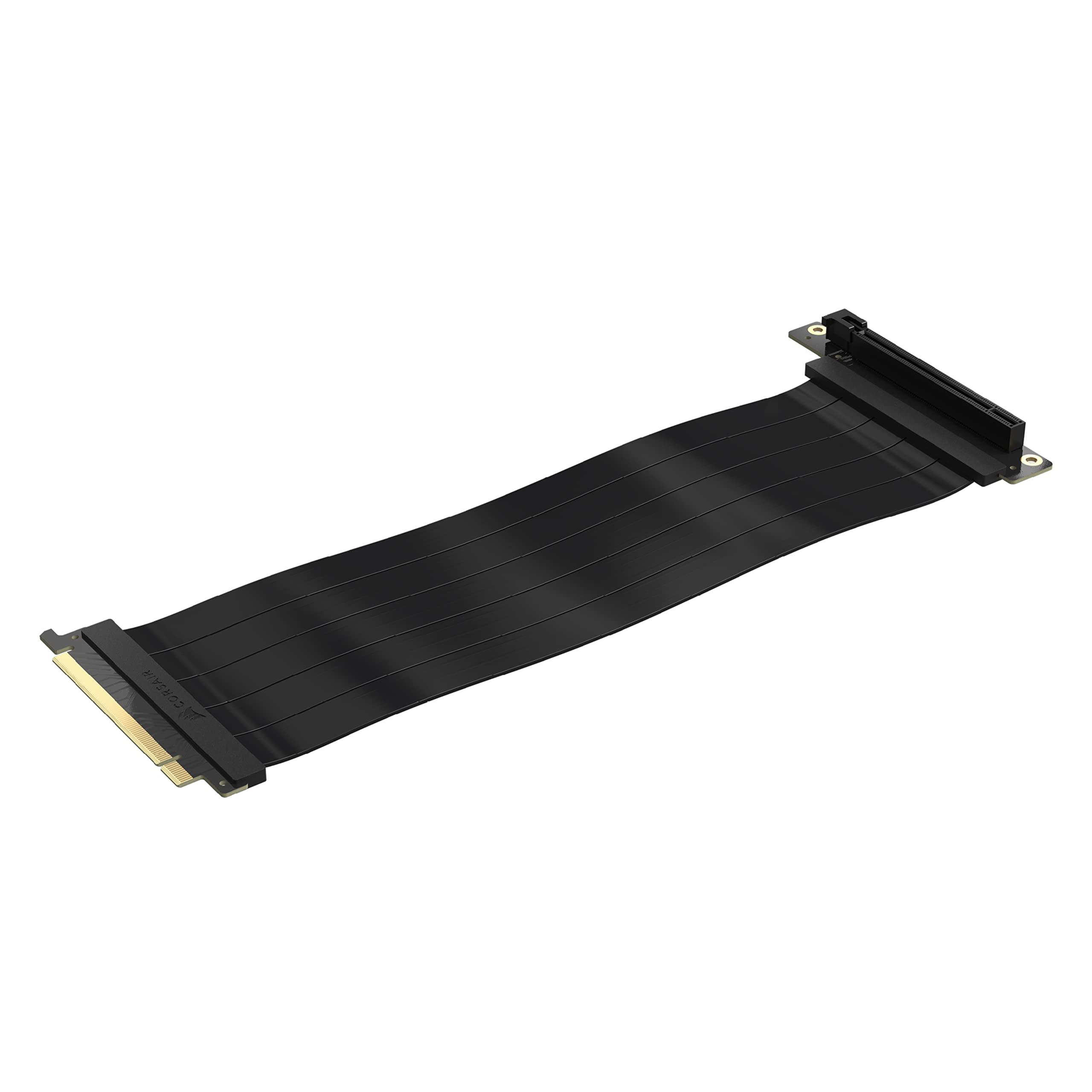 corsair-premium-pcie-4-0-x16-300-mm-cavo-di-estensione-con-schermatura-emi-pcie-femmina-con-angolo-di-90-compatibile-con-pcie-3-0-per-una-maggiore-retrocompatibilita-nero