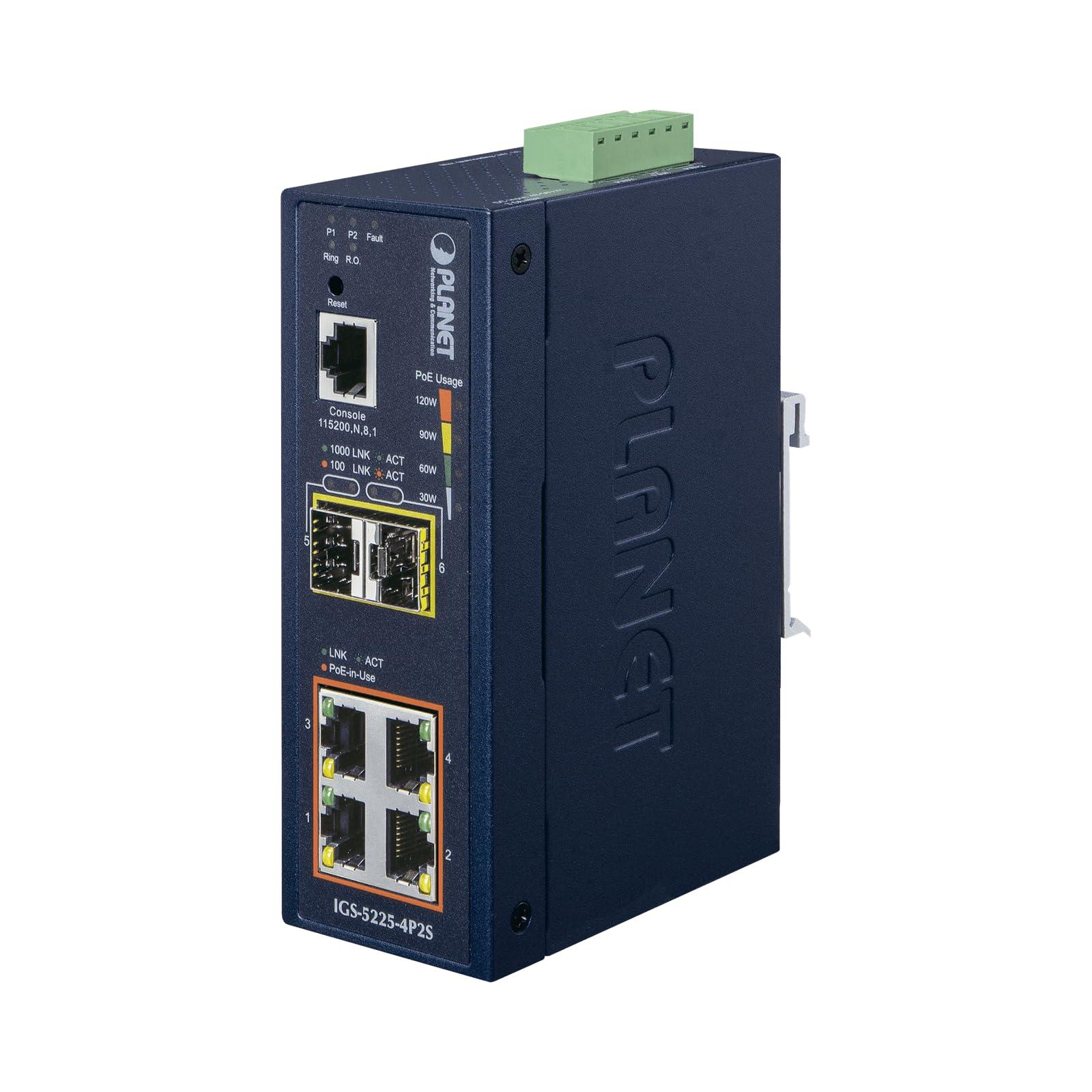 planet-igs-5225-4p2s-switch-di-rete-gestito-l2-gigabit-ethernet-10-100-1000-supporto-power-over-ethernet-poe-blu-ip40-industrial-l2-l4-4-port-1000t-802-3at-poe-2-port-100-1000x-sfp-full