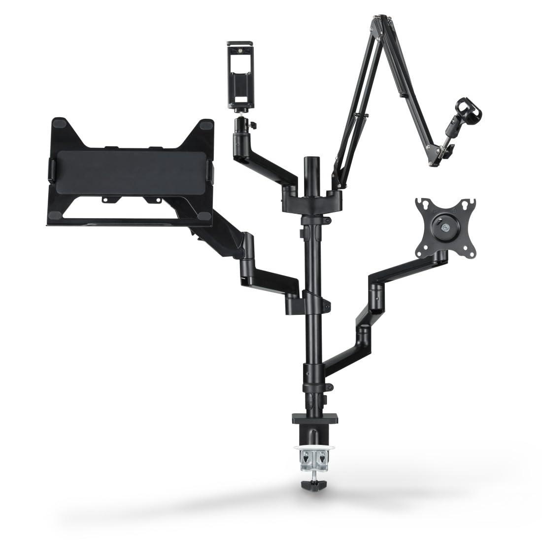 hama-supporto-per-monitor-per-setup-streaming-4-braccia-regolabile-in-altezza-girevole-inclinabile-braccio-microfono-treppiede-da-tavolo-per-2-monitor-microfono-fotocamera-luce-streaming
