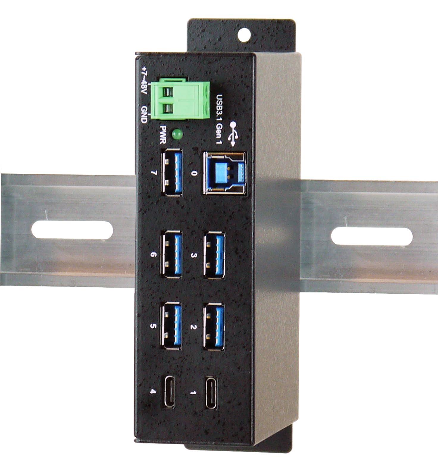 exsys-ex-1197hms-hub-7-x-usb-3-1-gen-1-an-din-schiene-montierbar-gleichstrom-ex-1197hms