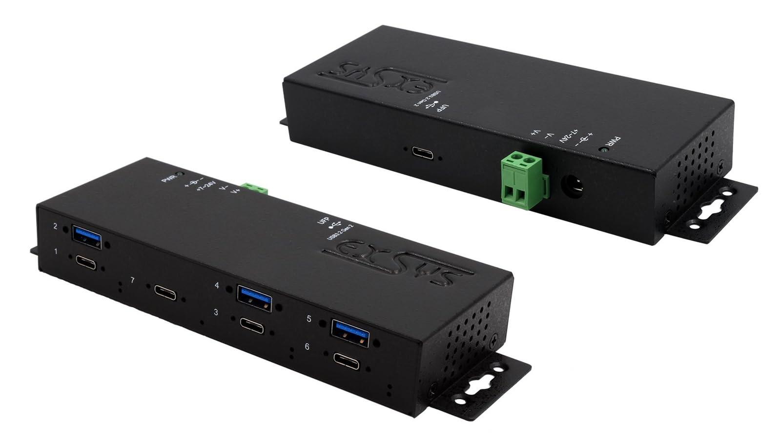 exsys-ex-1237hmvs-hub-3-x-usb-3-2-gen-2-4-x-usb-c-3-2-gen-2-desktop-wandmontierbar
