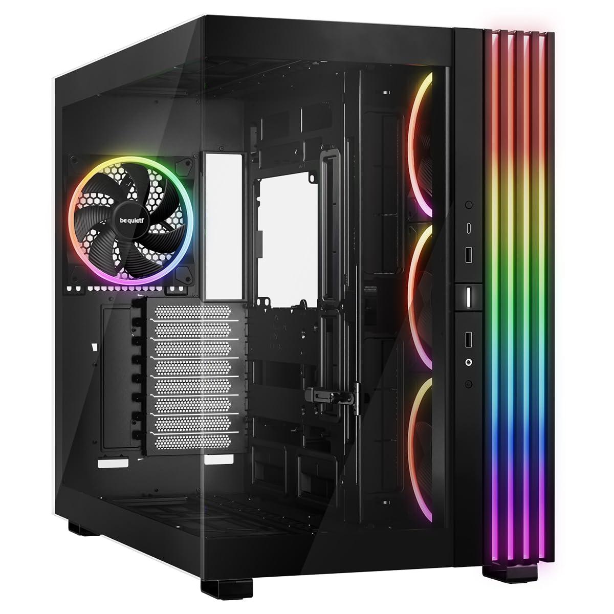 be-quiet-light-base-900-fx-black-pc-case-vista-panoramica-mozzafiato-design-dual-chamber-striscia-led-argb-massiccia-4-ventole-pwm-invertite-e-utilizzabili-orizzontalmente